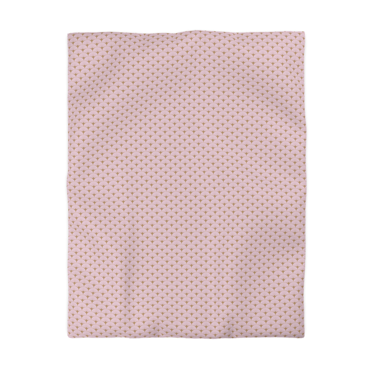 a single, square-shaped fabric with a repeating pink and white pattern.