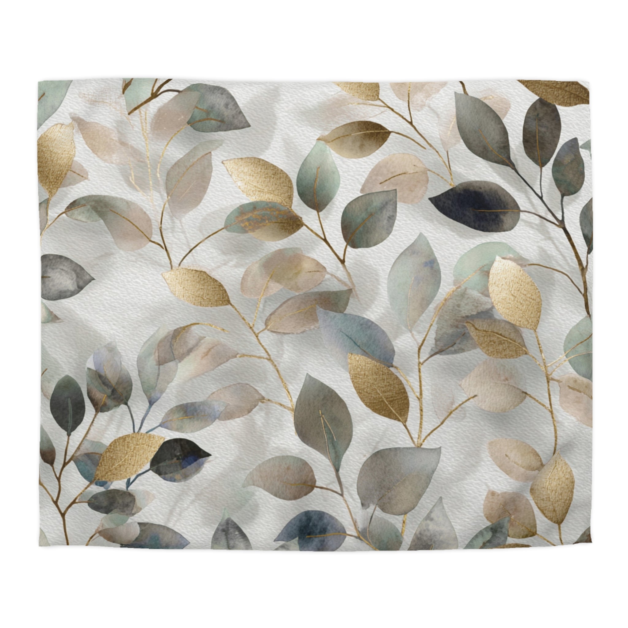 a repeating pattern of various shades of green leaves and branches, creating a visually appealing and harmonious design.
