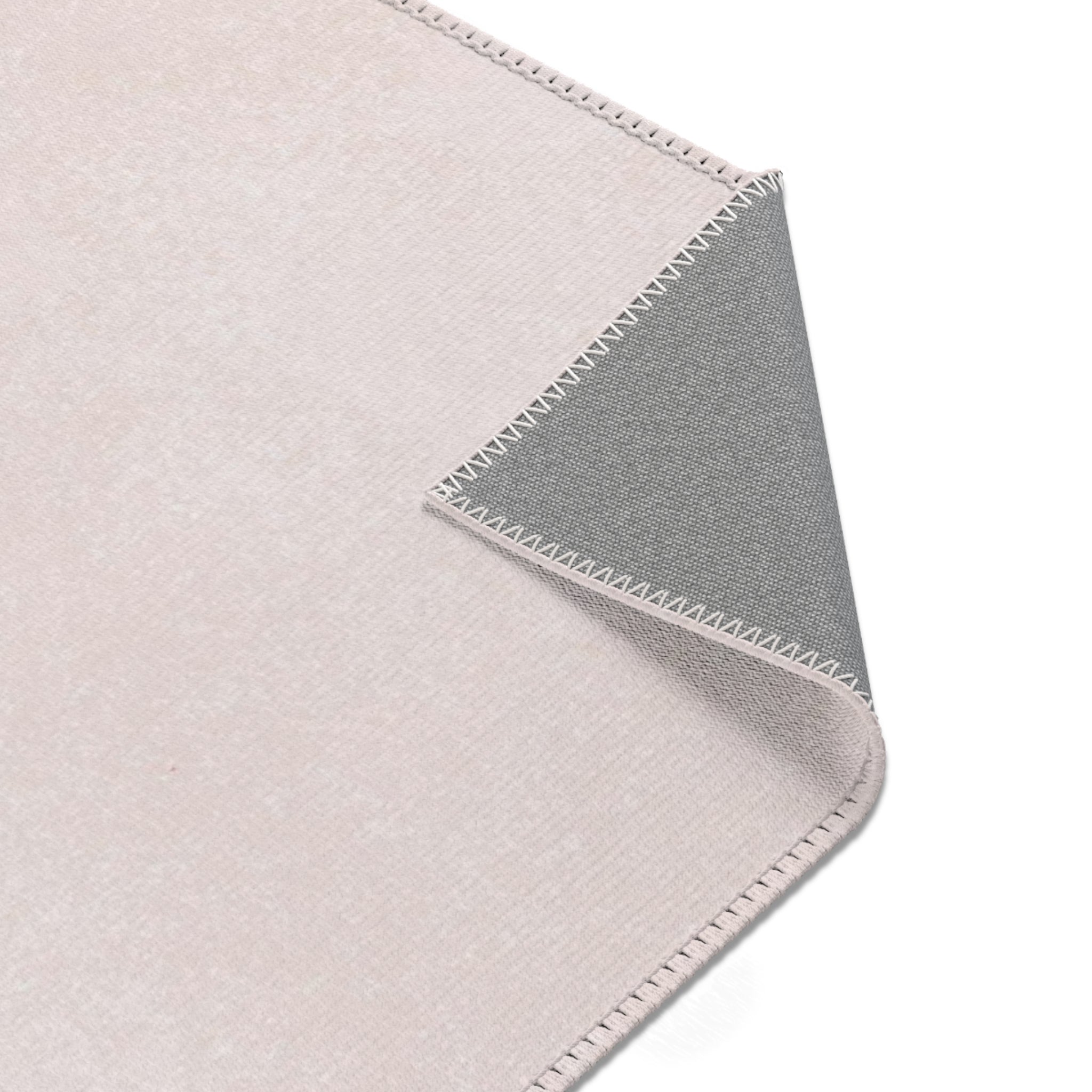 Abstract Boho Area Rug | Modern Muted Brown Navy, Blush Floor Rug