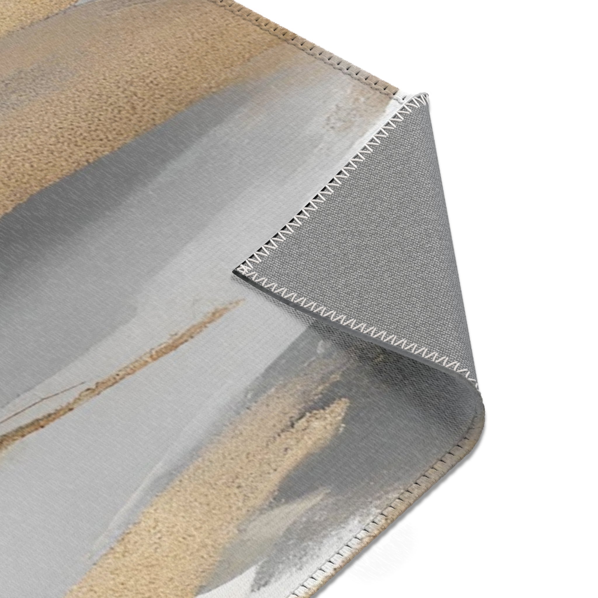 Modern Area Rug | Abstract Black, White Grey, Muted Gold Beige