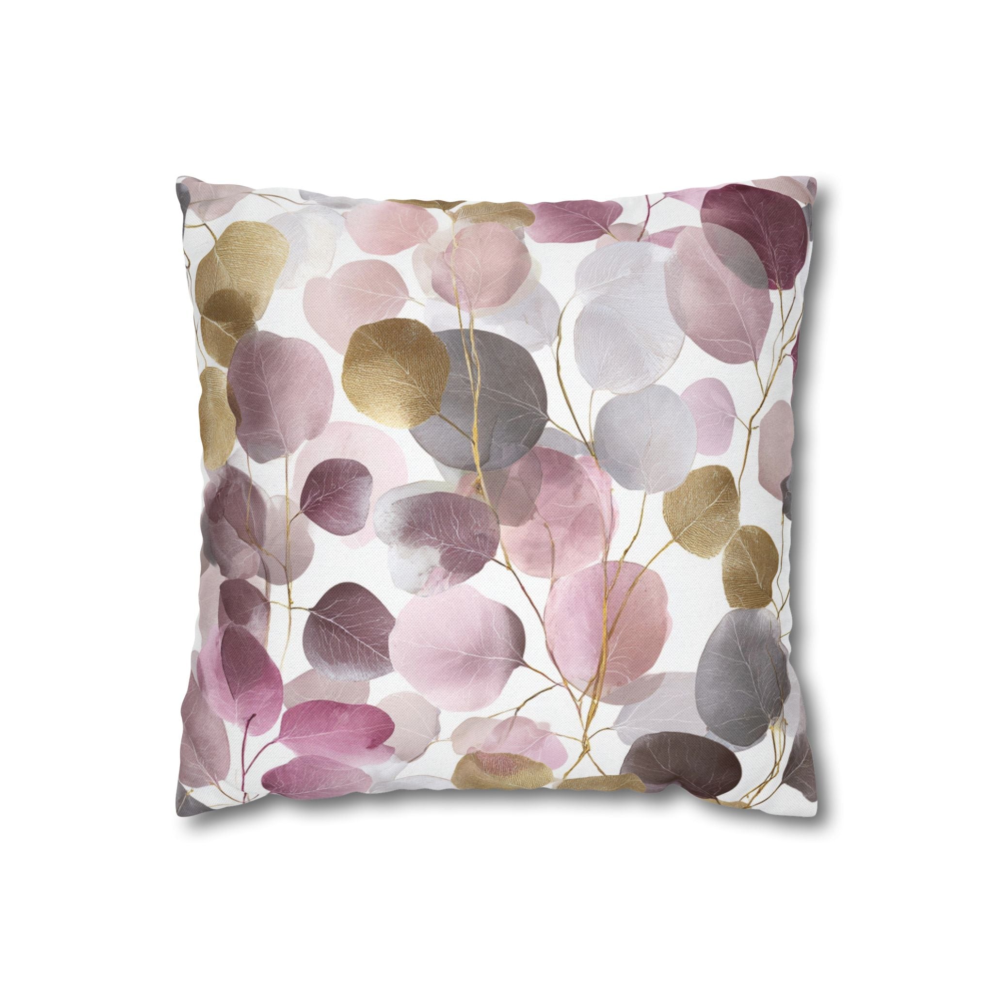 Botanical Watercolor Throw Pillow Cover | Boho Mauve Pink
