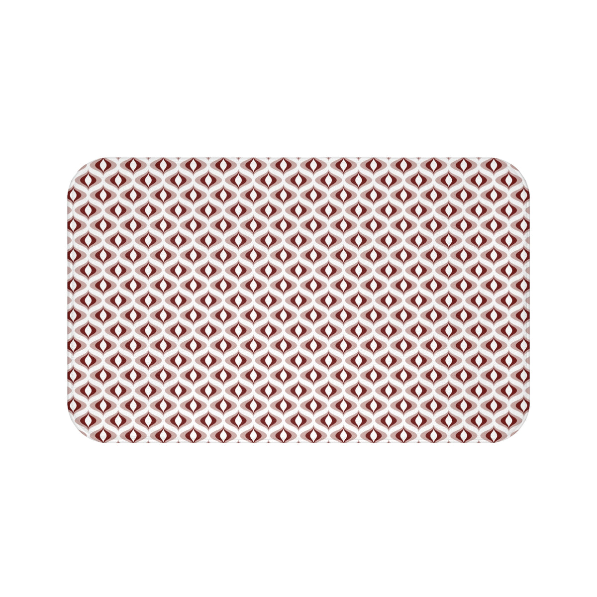 Burgundy Blush Retro Ogee Bath Mat, Art Deco Bathroom Rug