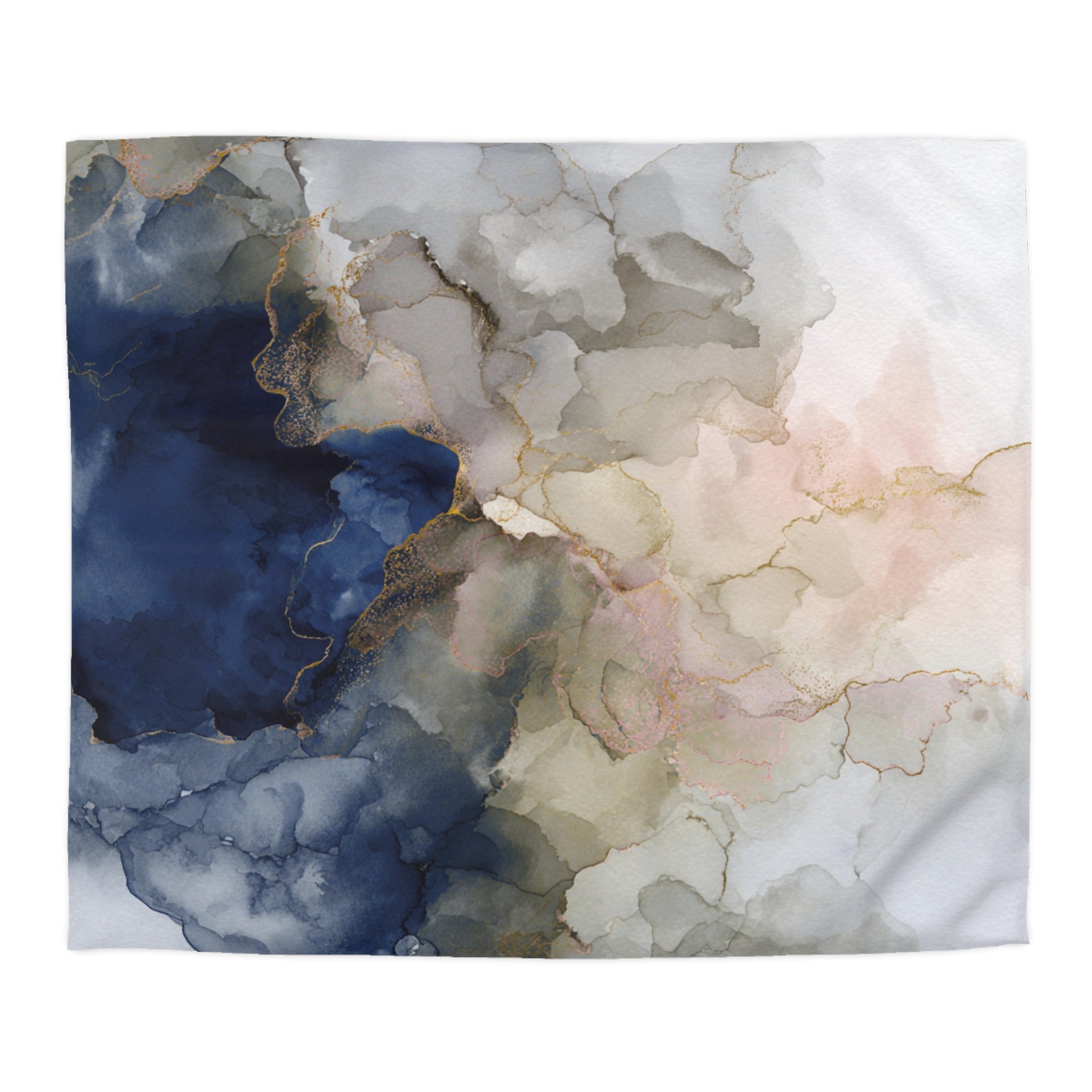 Ombre Duvet, Pillow Cover | Navy Beige Bedroom Decor