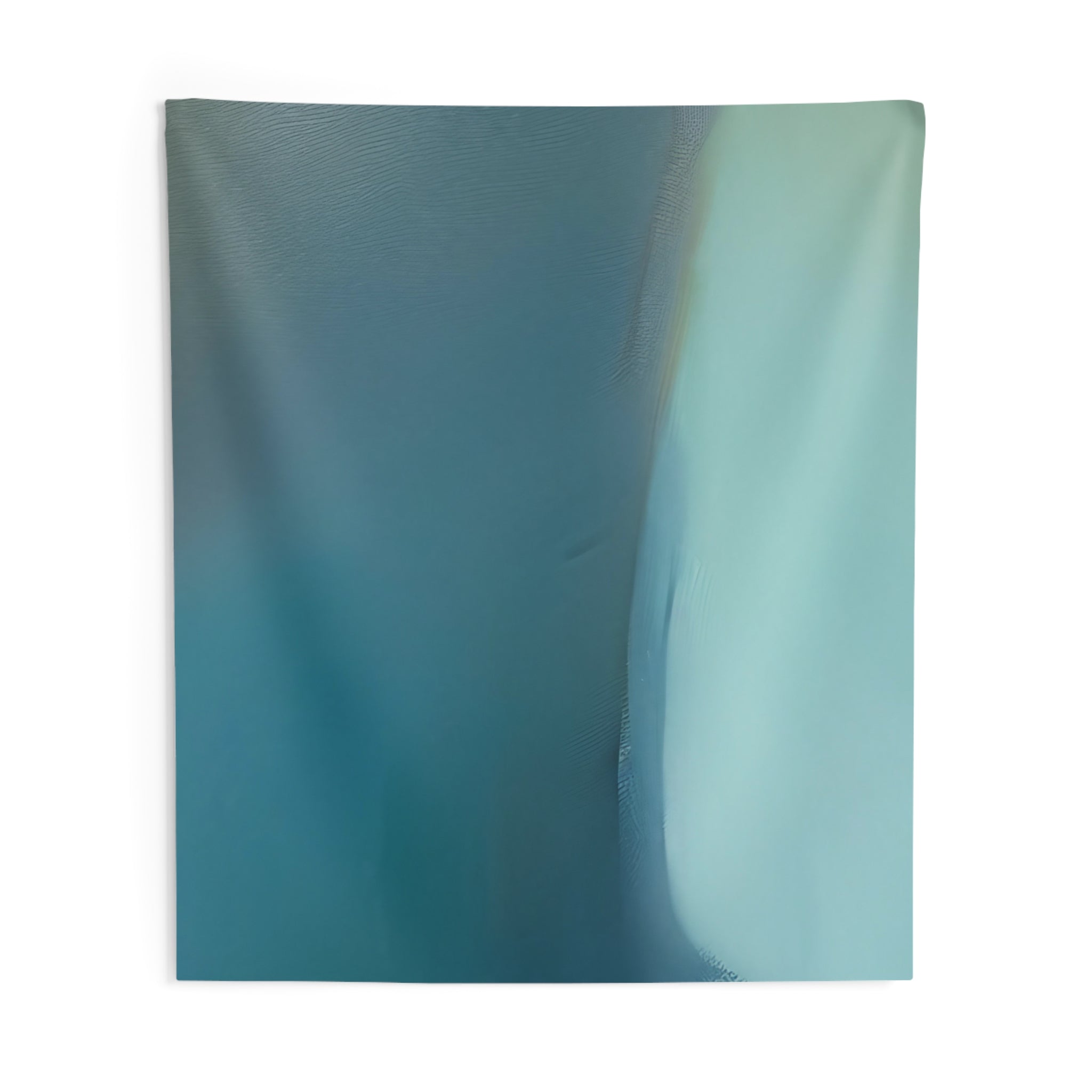Abstract Wall Hanging Fabric Tapestry; Teal Blue Watercolor