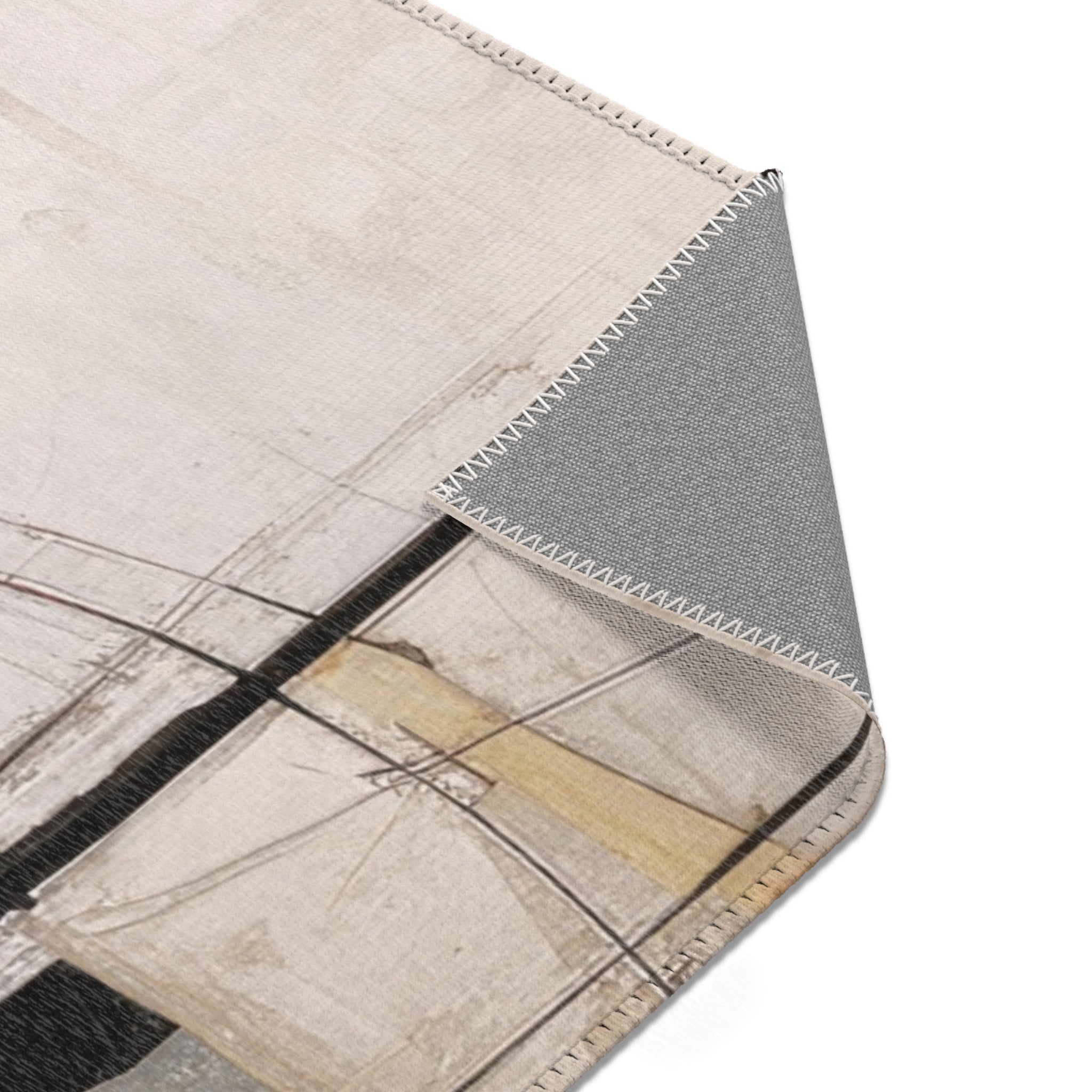 Modern Area Rug | Abstract Blush Pink, Beige