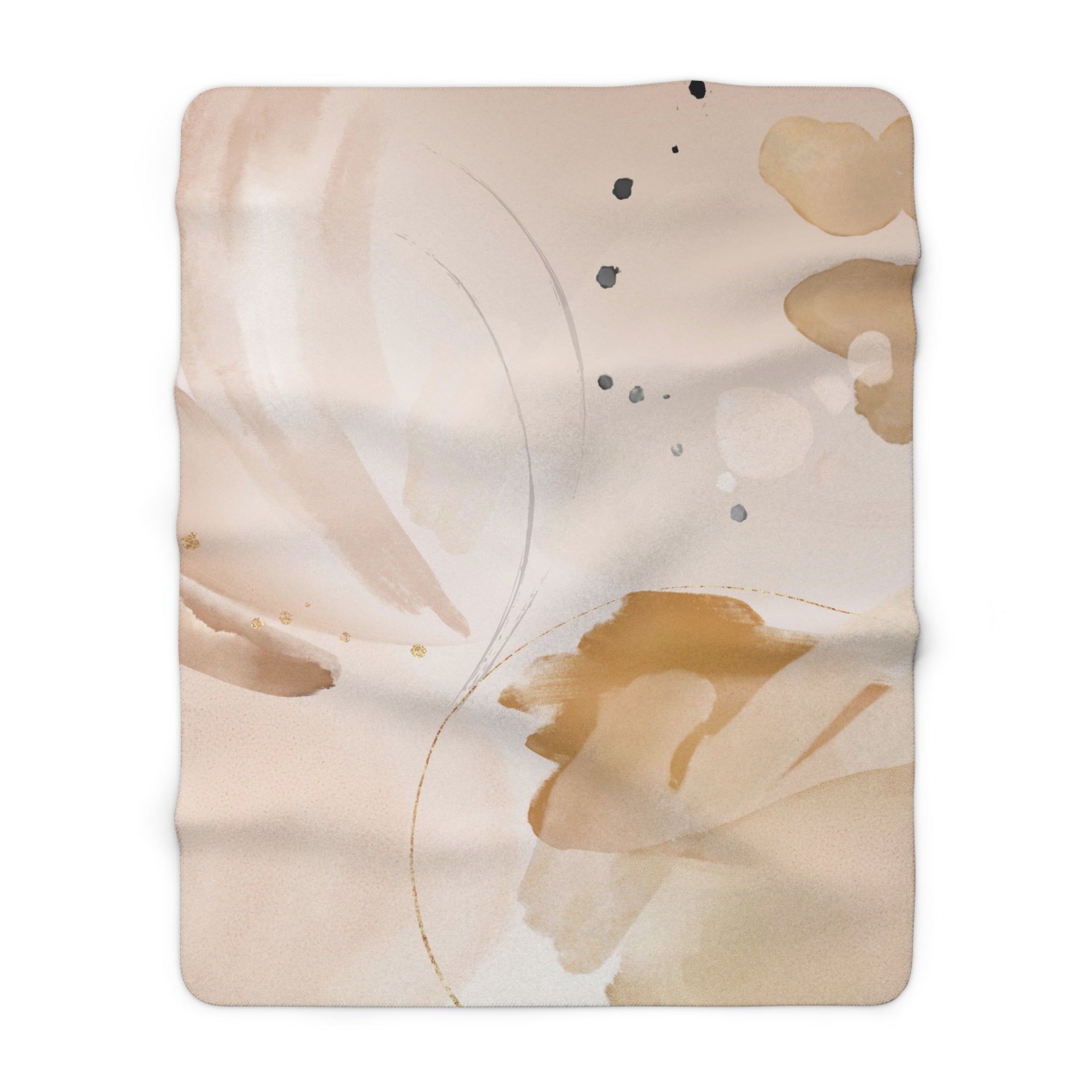 Abstract Throw Blanket | Beige Watercolor