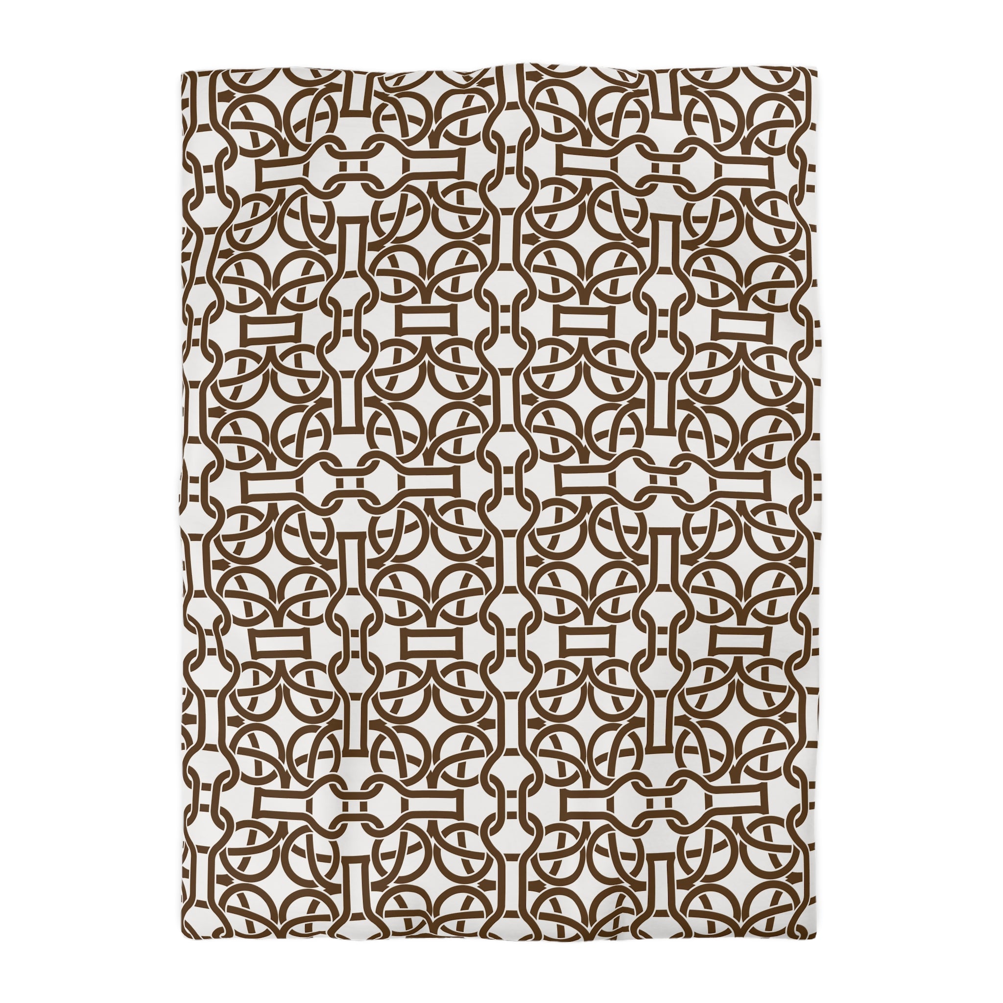 Art Deco Duvet, Pillow Cover | Brown White Geometric Bedroom Decor