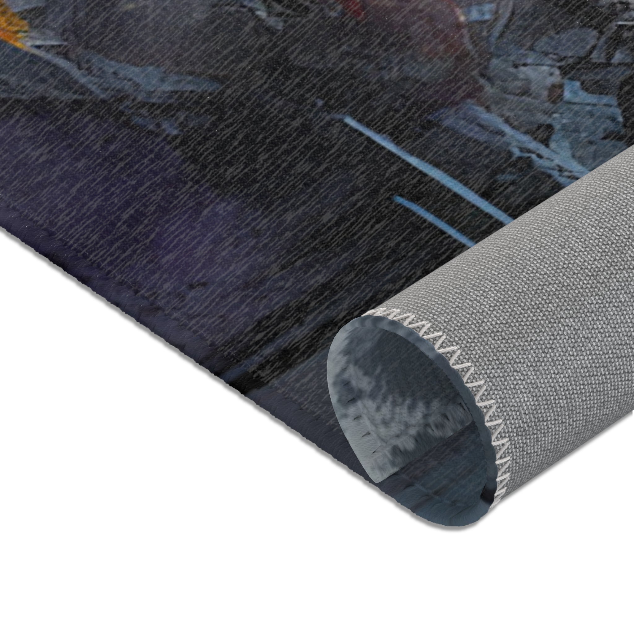 Abstract Large Area Rug | Navy White Grey