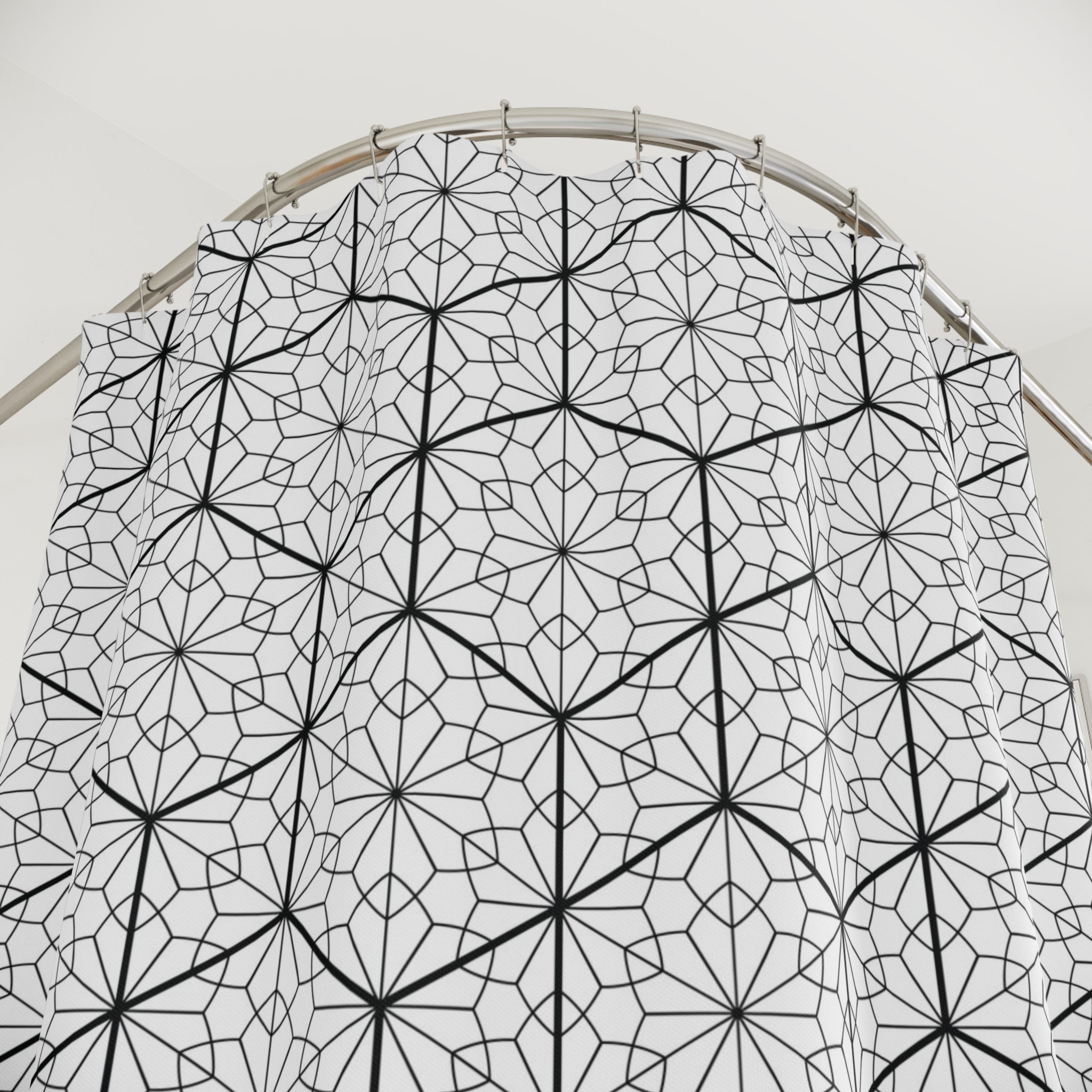Art Deco Shower Curtain | Black White Geometric Bathroom Decor