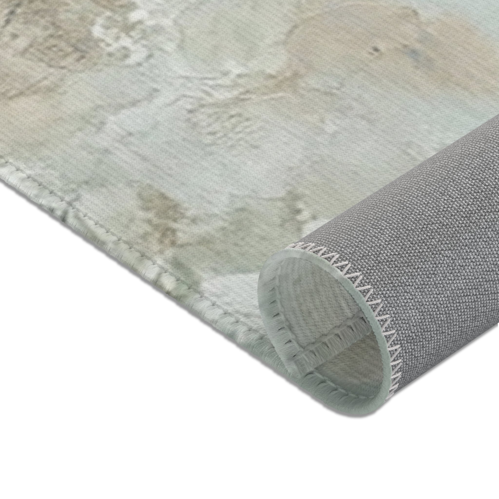 Abstract Large Area Rug | Mint Blue White Green Watercolor Rug