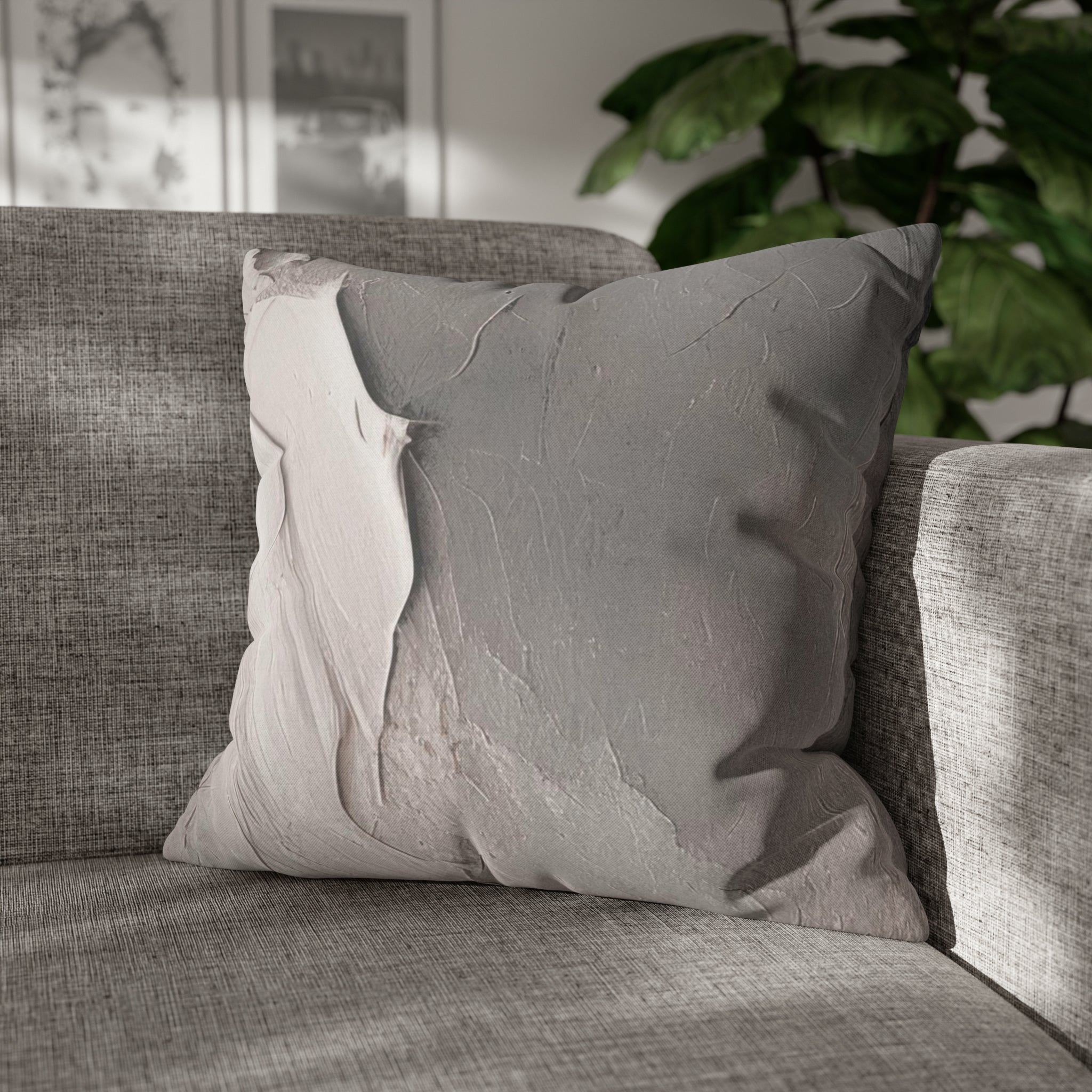 Abstract Pillow Cover | Slate Grey, Blush Pink
