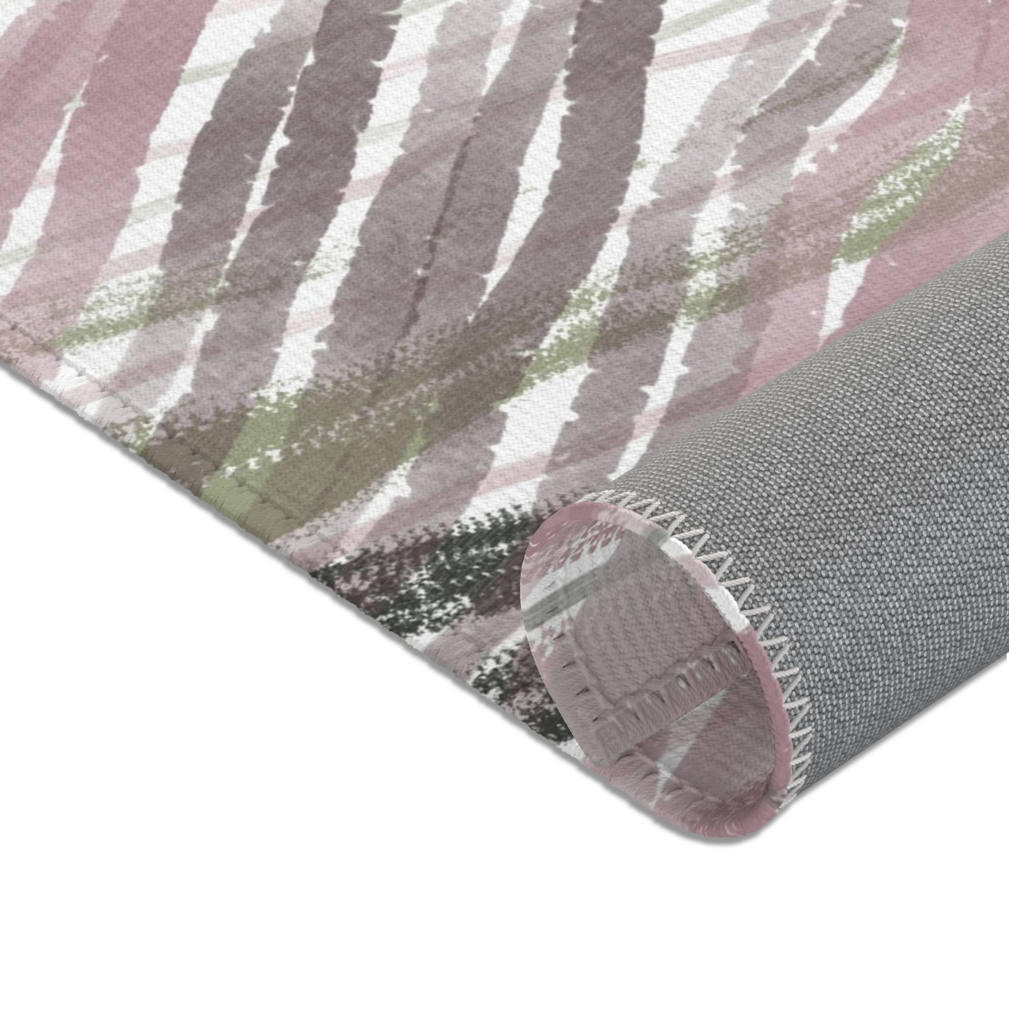 Abstract Area Rug | Mauve Blush Pink White Green