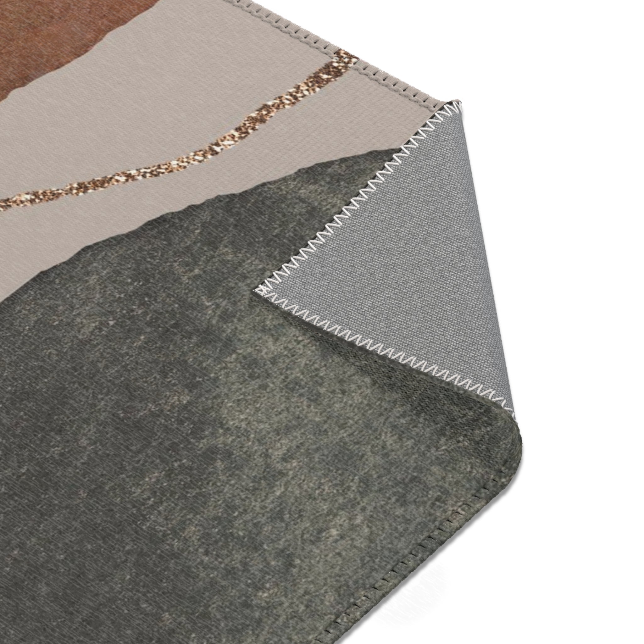 Abstract Area Rug | Grey Brown Earthy Watercolor Artsy Rug