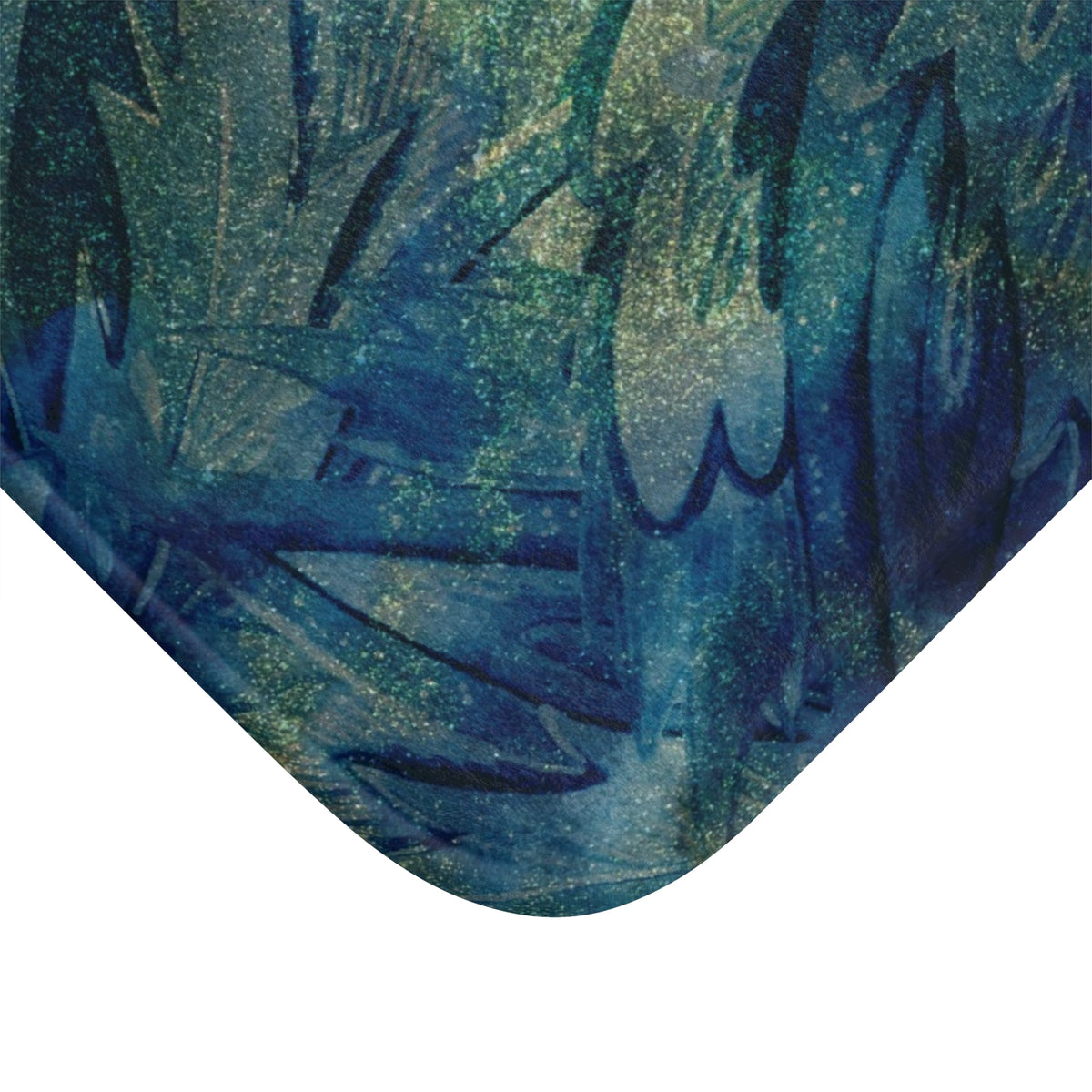 Navy Olive Abstract Leaf Bath Mat, Kitchen Mat