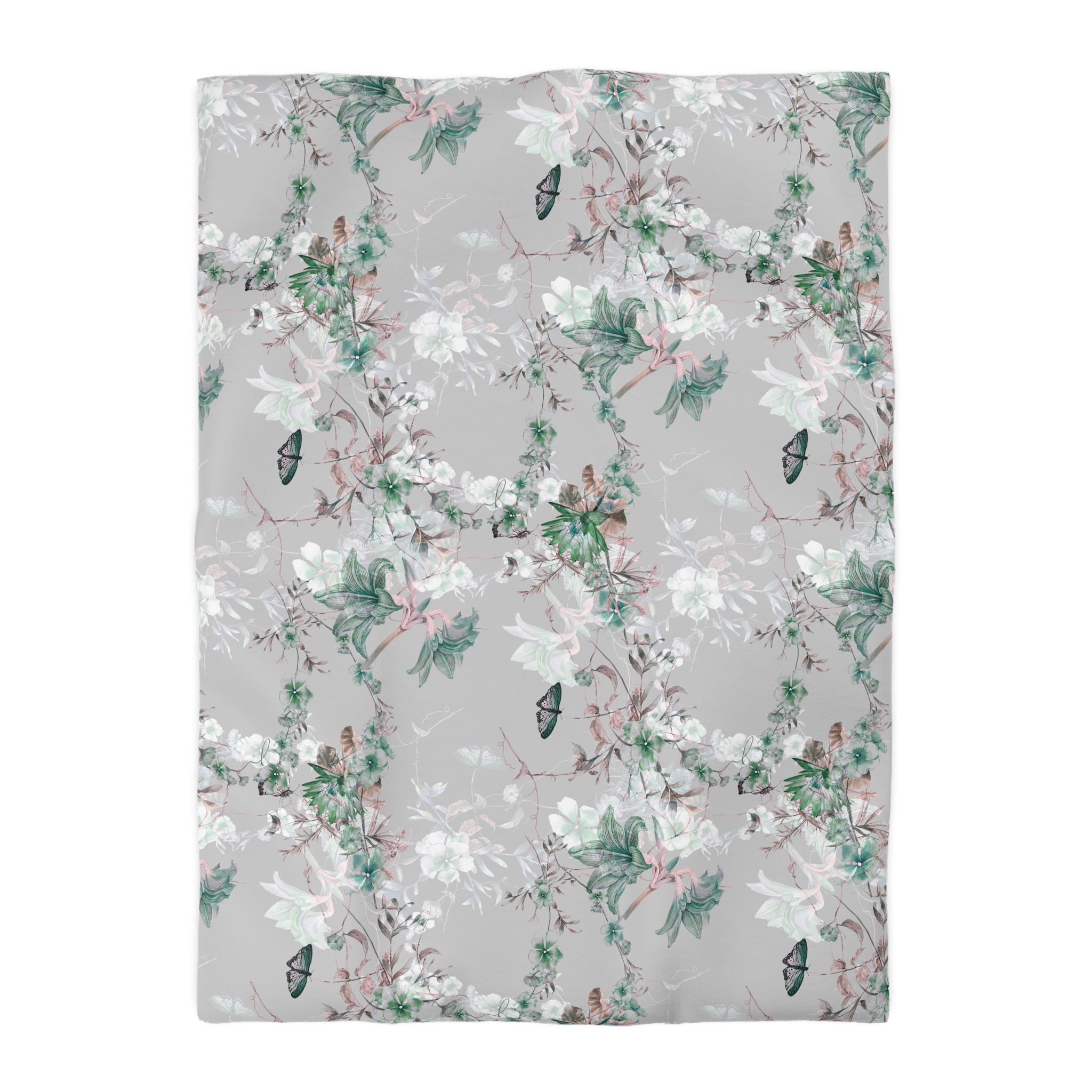 Floral Cotton Duvet, Pillow Cover | Nature Butterflies Bedroom Decor