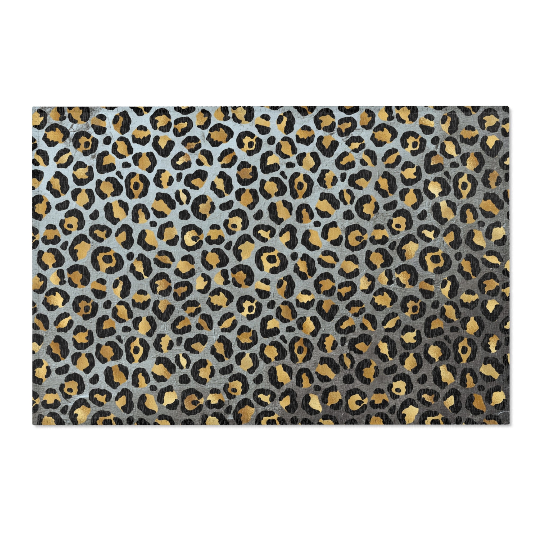 Large Area Rug | Grey Blue Black, Beige Leopard Animal Print