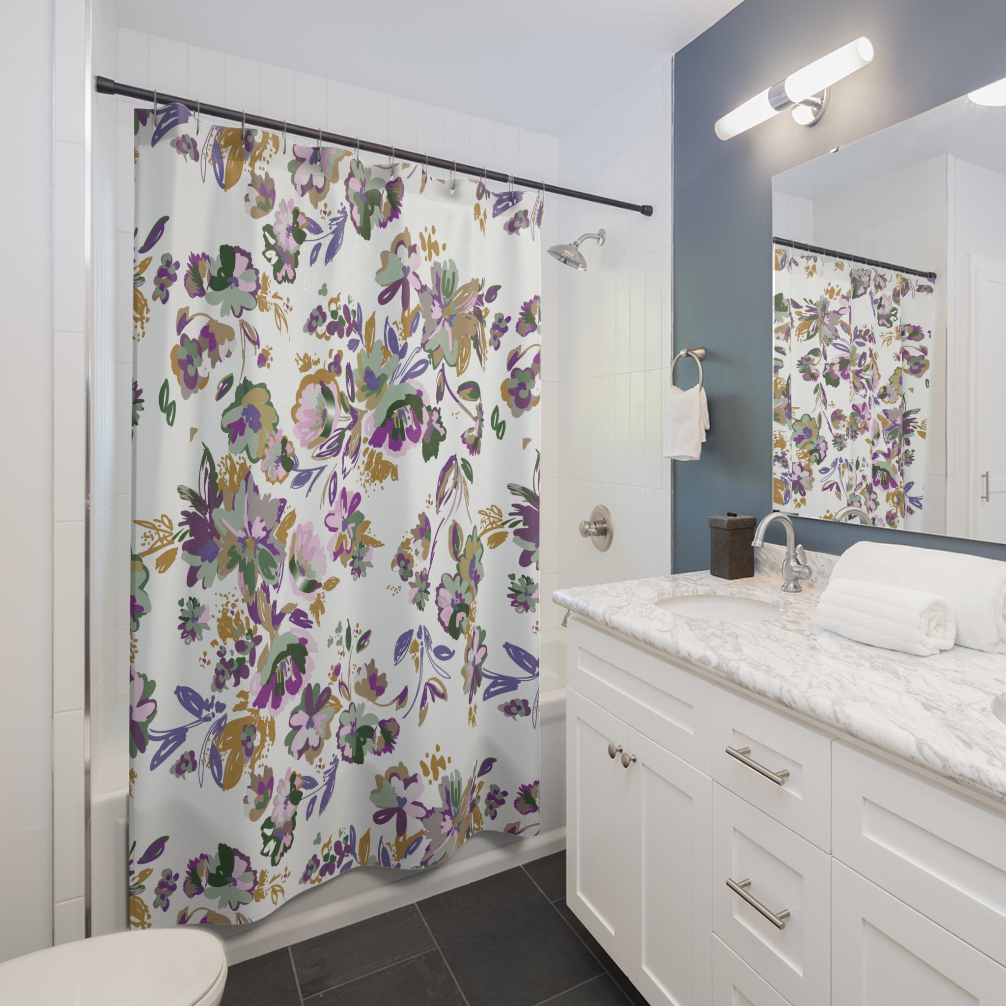 Floral Shower Curtain | Wildflowers Bathroom Decor