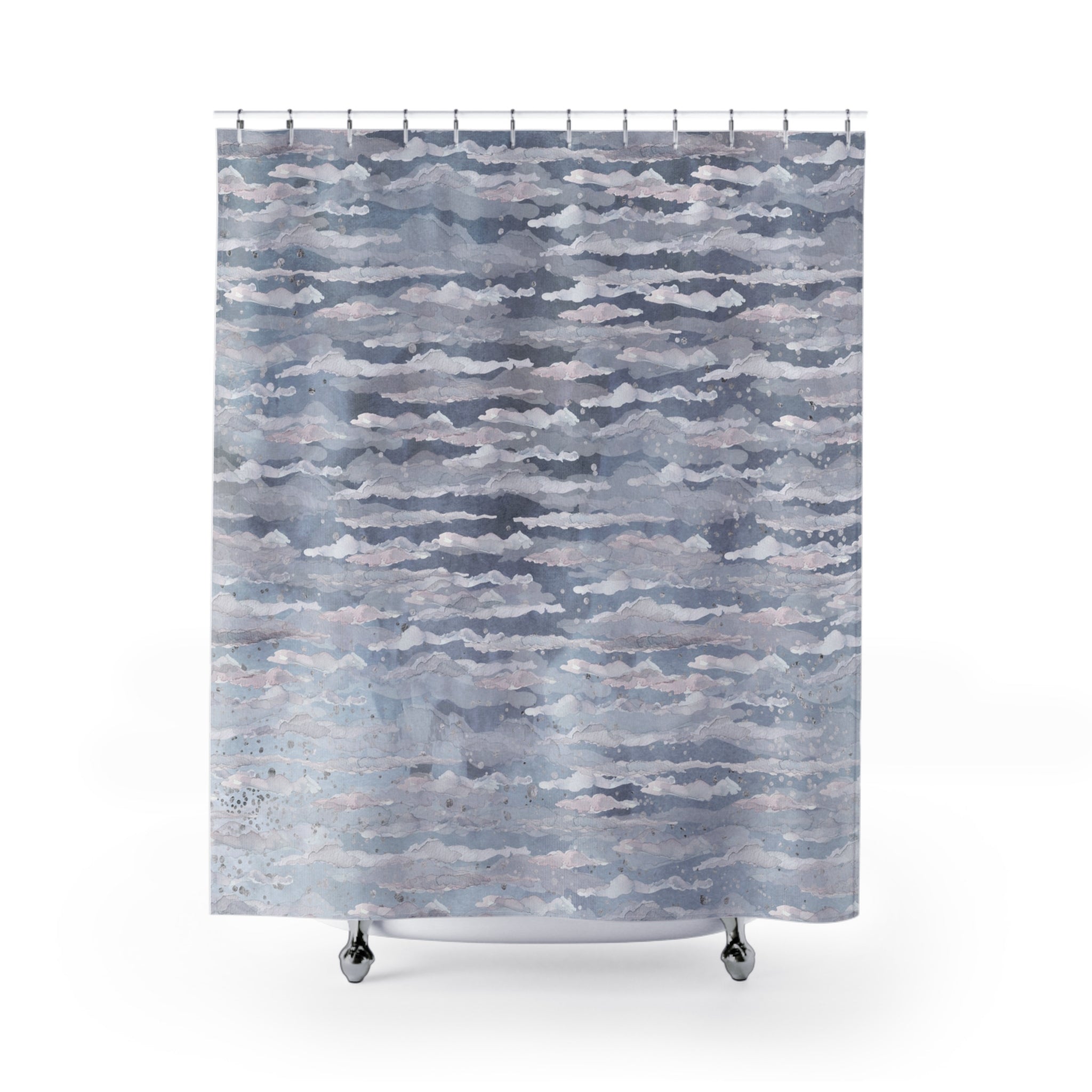 Clouds Shower Curtain | Grey Abstract Bathroom Decor