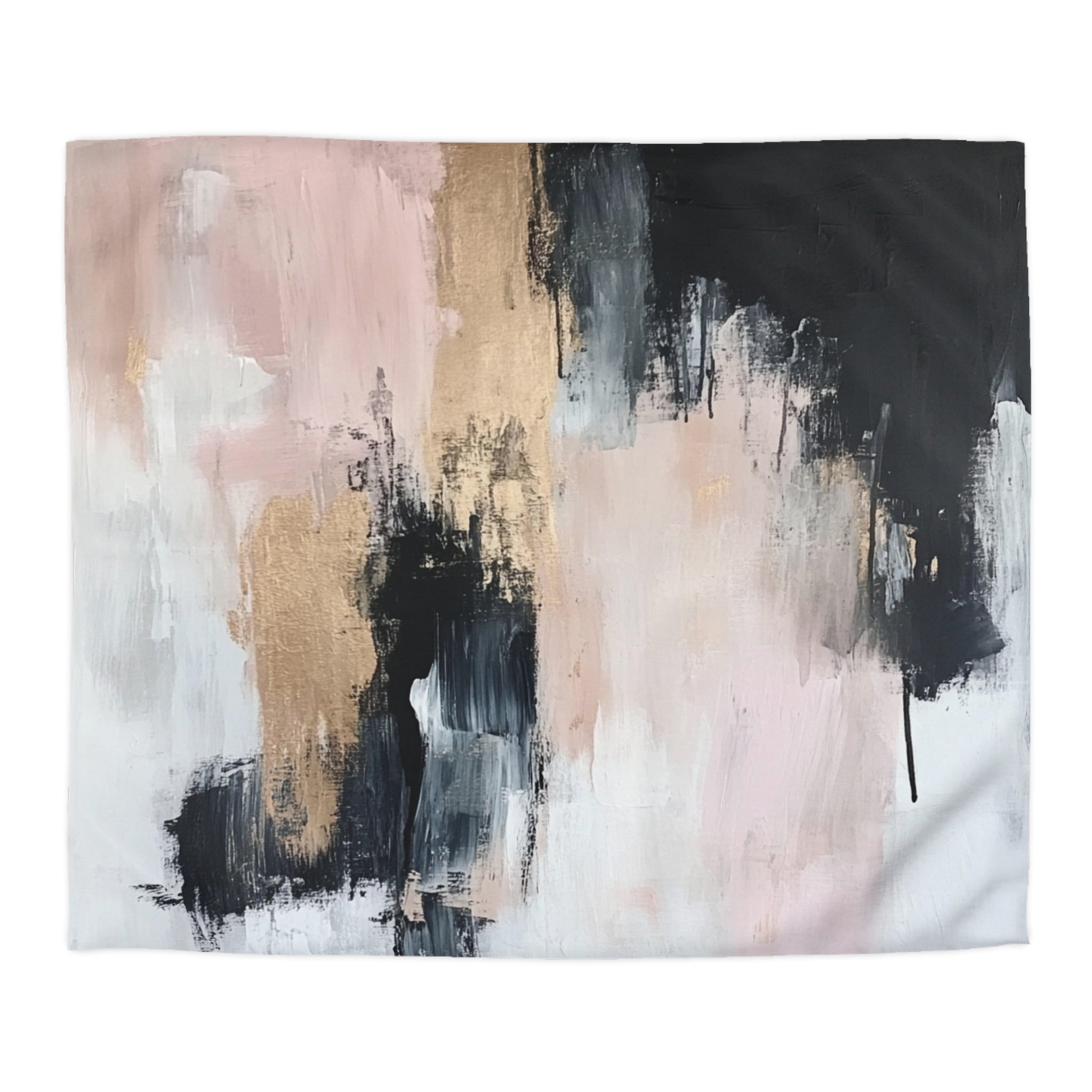 Abstract Duvet, Pillow Cover | Black Grey White, Blush Pink Bedroom Decor