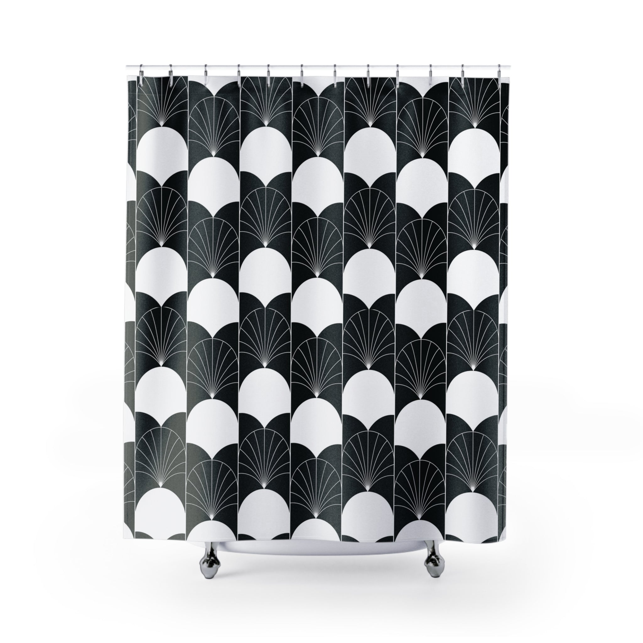 Art Deco Shower Curtain | Black White Bathroom Decor