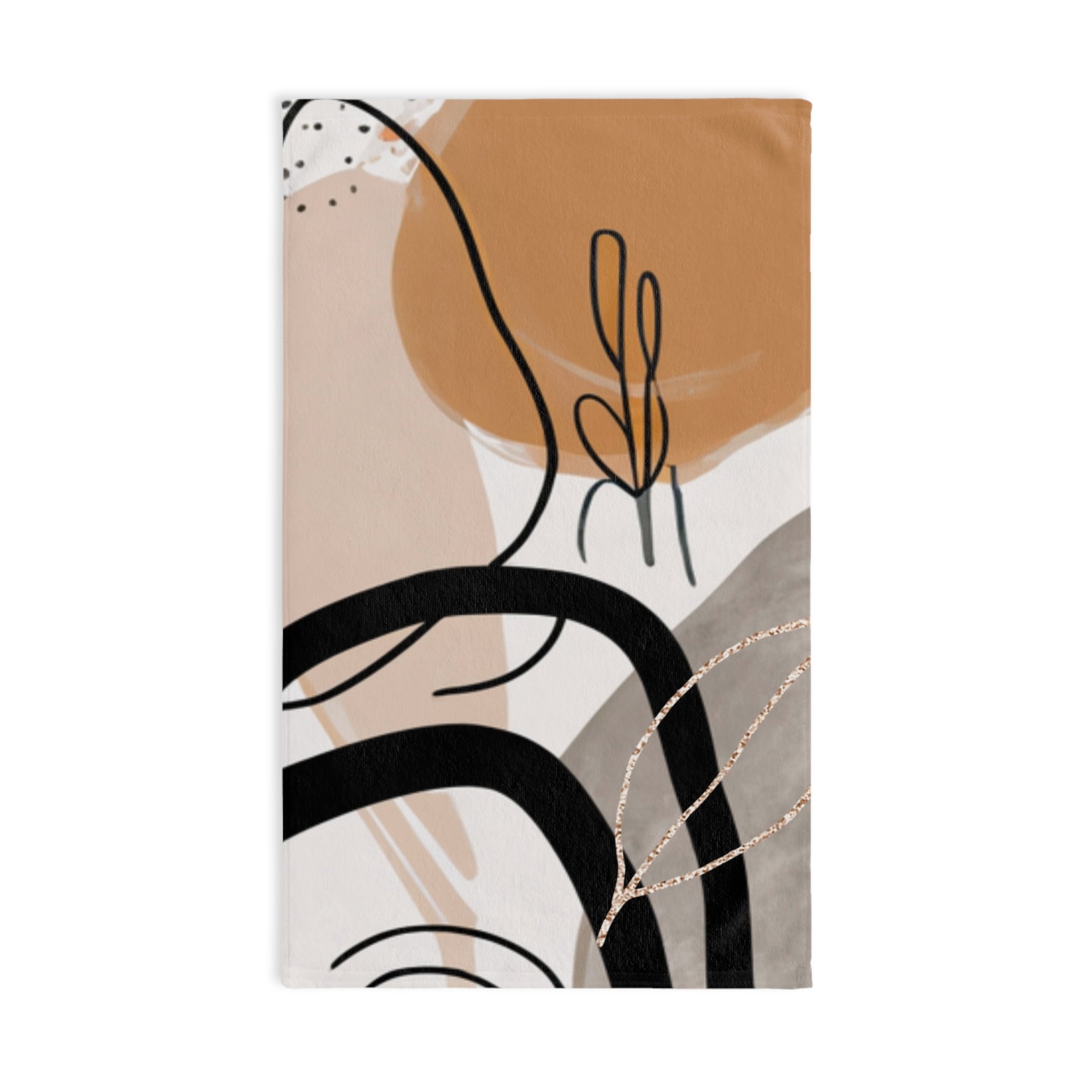 Boho Kitchen, Bath Hand Towel | Bohemian Organic Rust Black