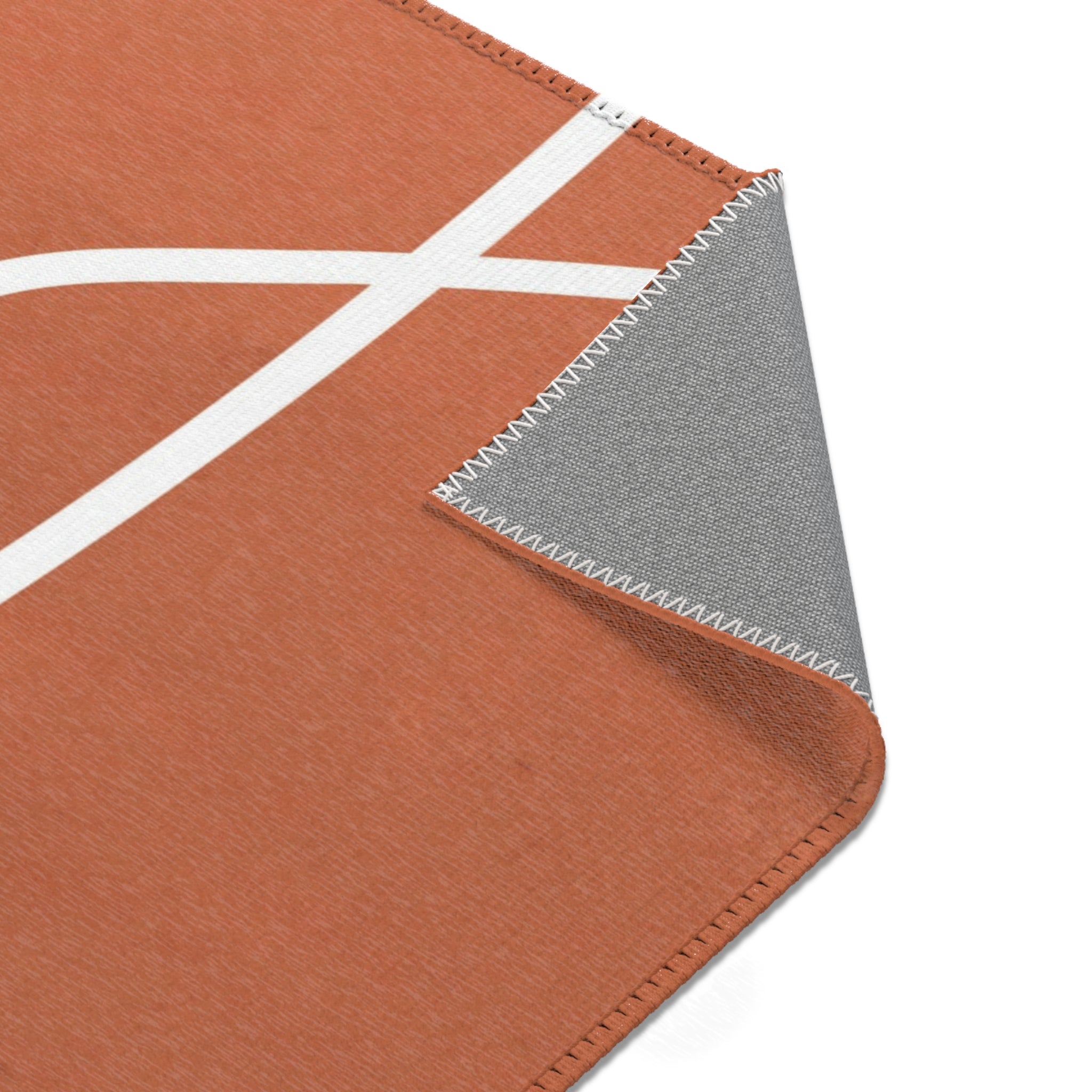 Abstract Minimalist Area Rug | Terracotta White Rug