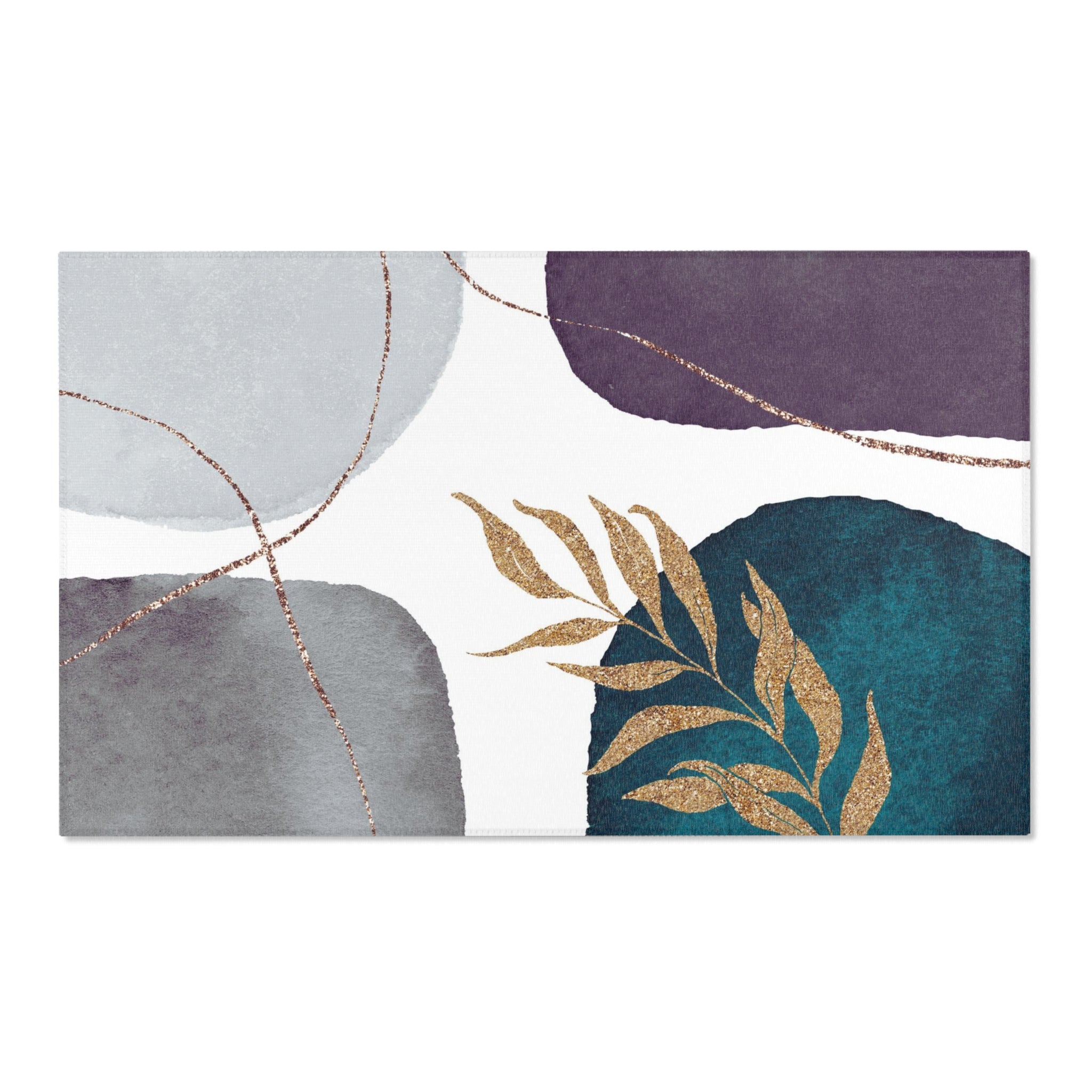 Abstract Area Rug | Modern Rug, Grey white Green