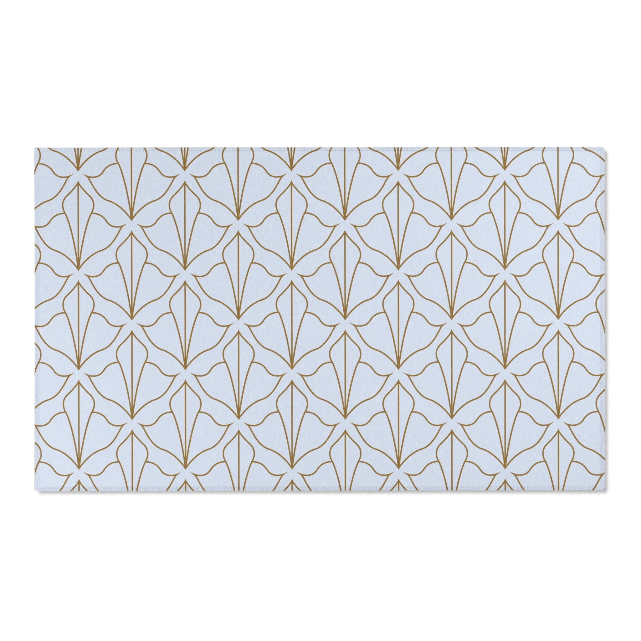 Art Deco Area Rug | Geometric Pale Blue, Beige Rug