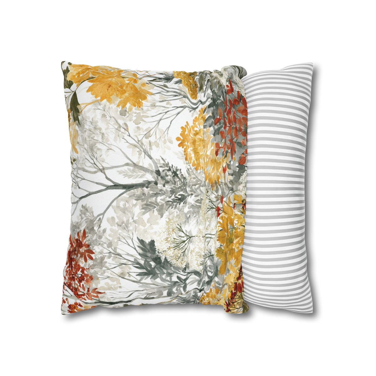 Autumn Woodland Pillow Cover | Mustard Rust Fall Forest Pillowcase