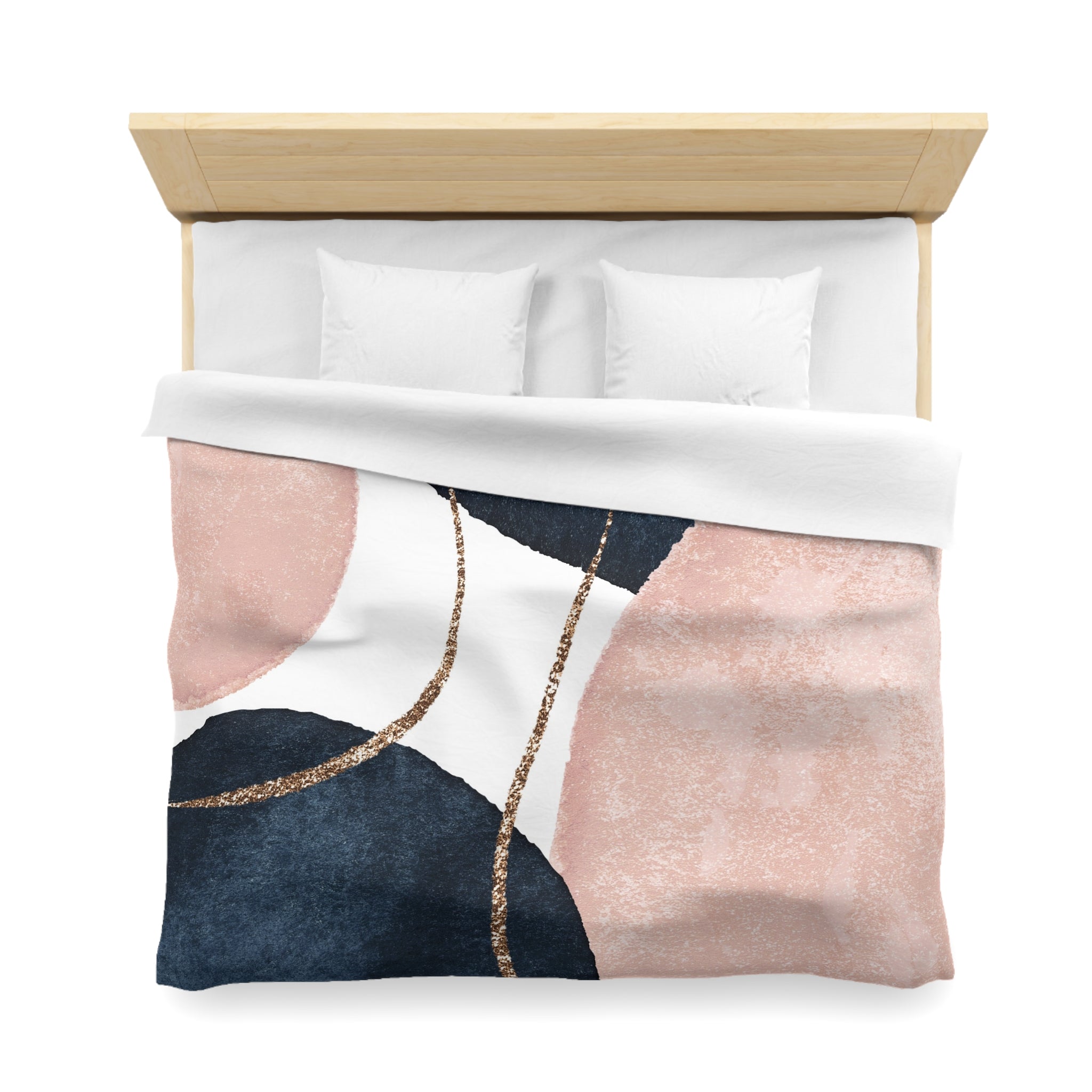 Abstract Duvet, Pillow Cover | Navy Blue, Blush Bedroom Decor