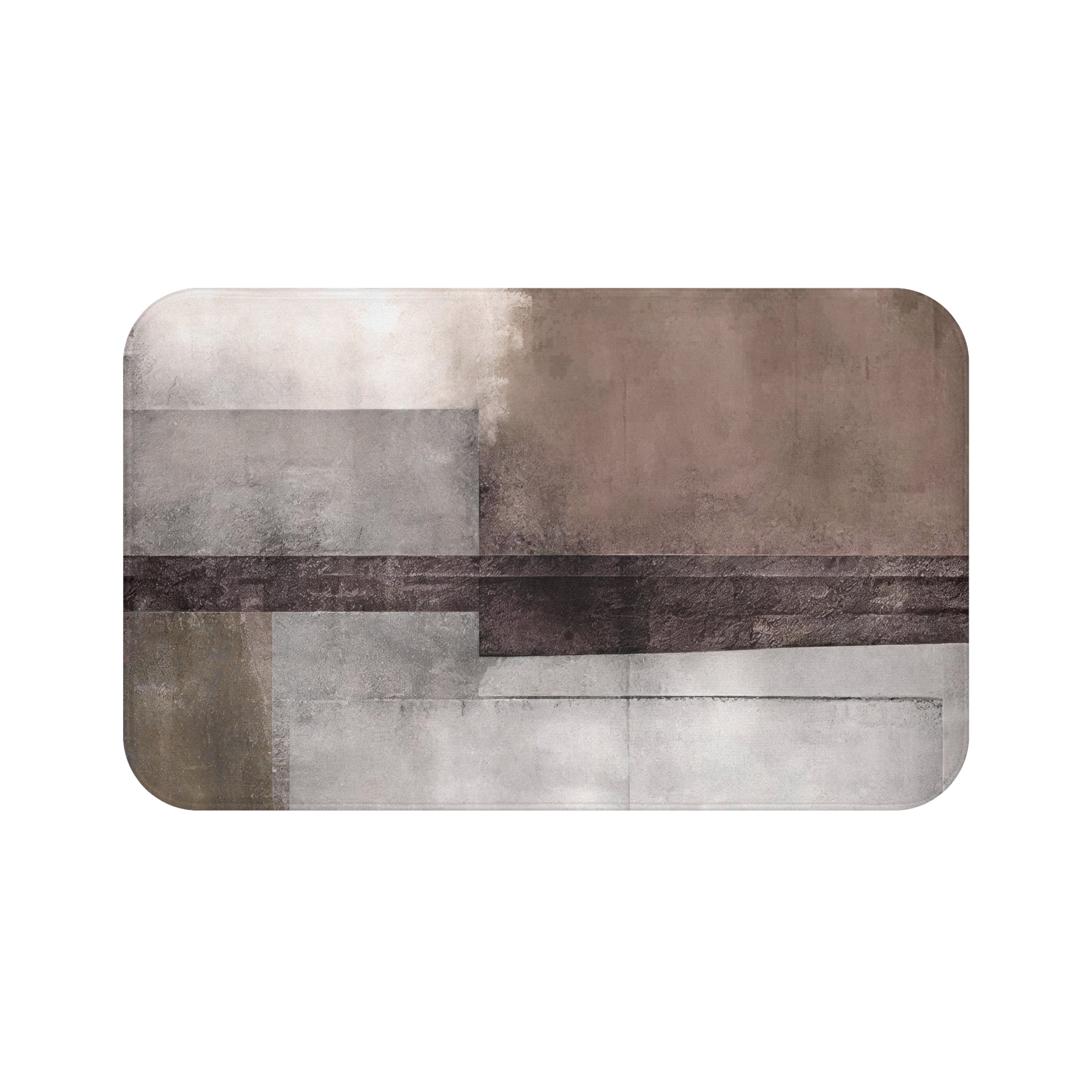 Abstract Bath Mat | Grey Taupe Beige Blush Kitchen Mat