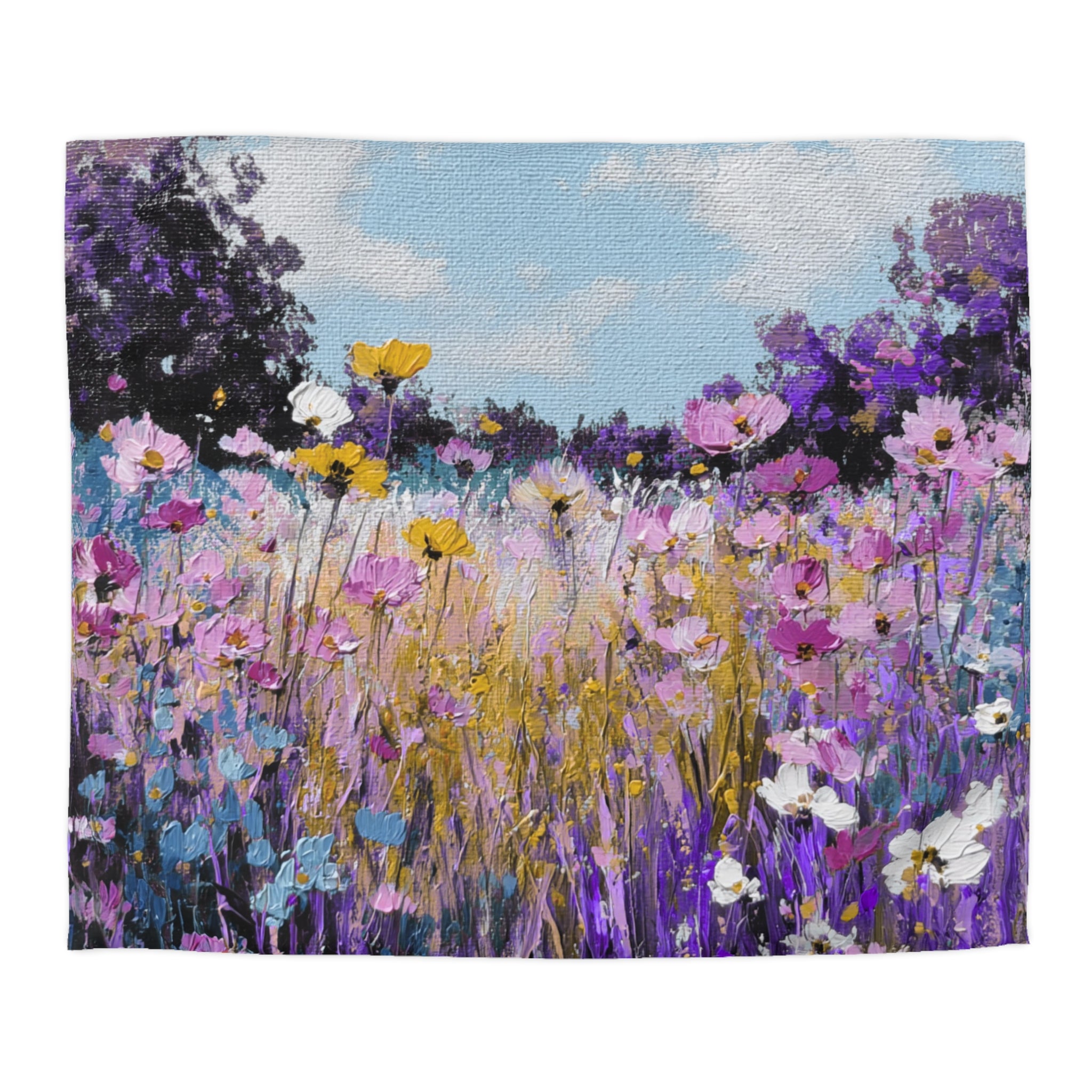 Floral Duvet, Pillow Cover | Purple Blue Bedroom Decor