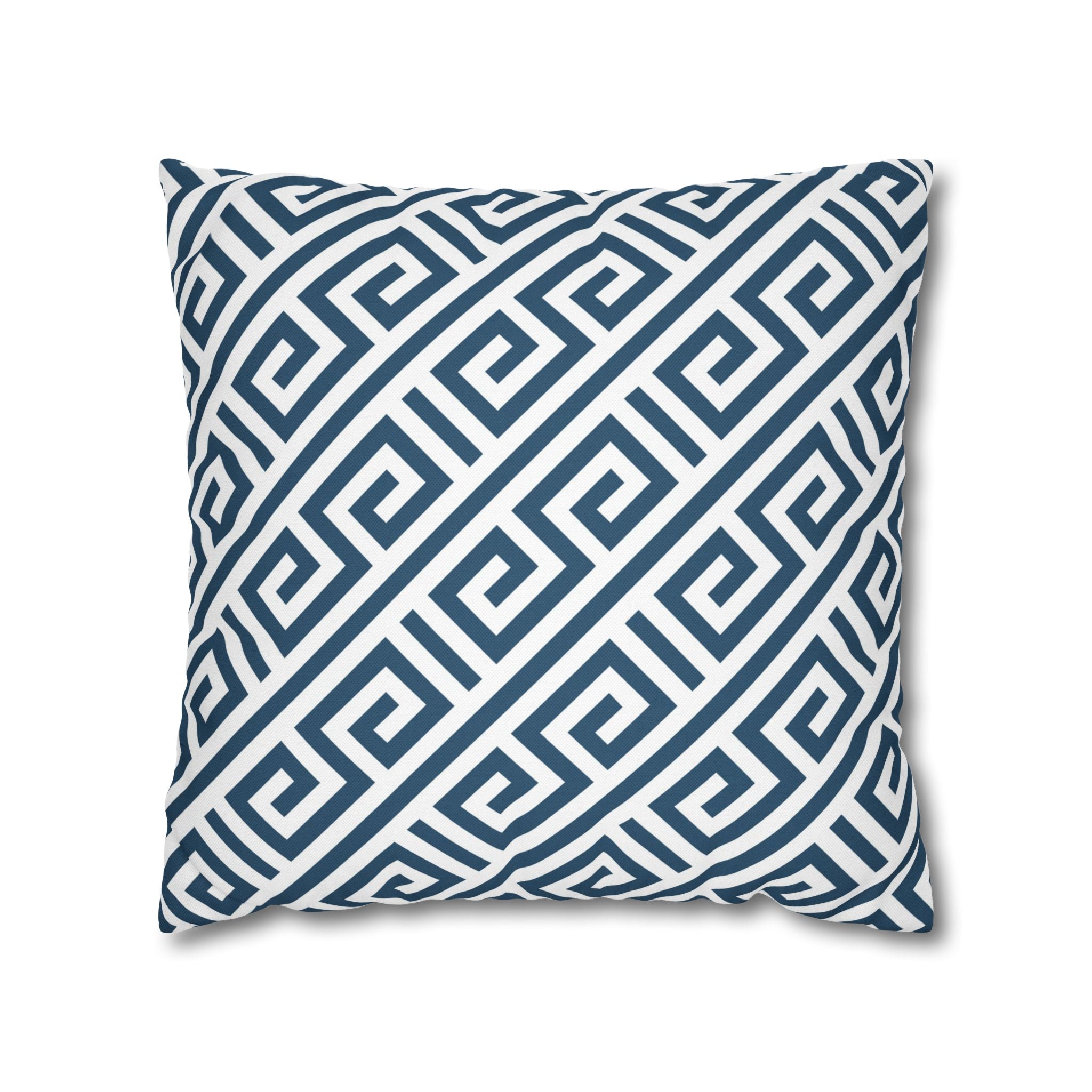 Geometric Pillow Cover | Japanese Navy Blue White Pillowcase