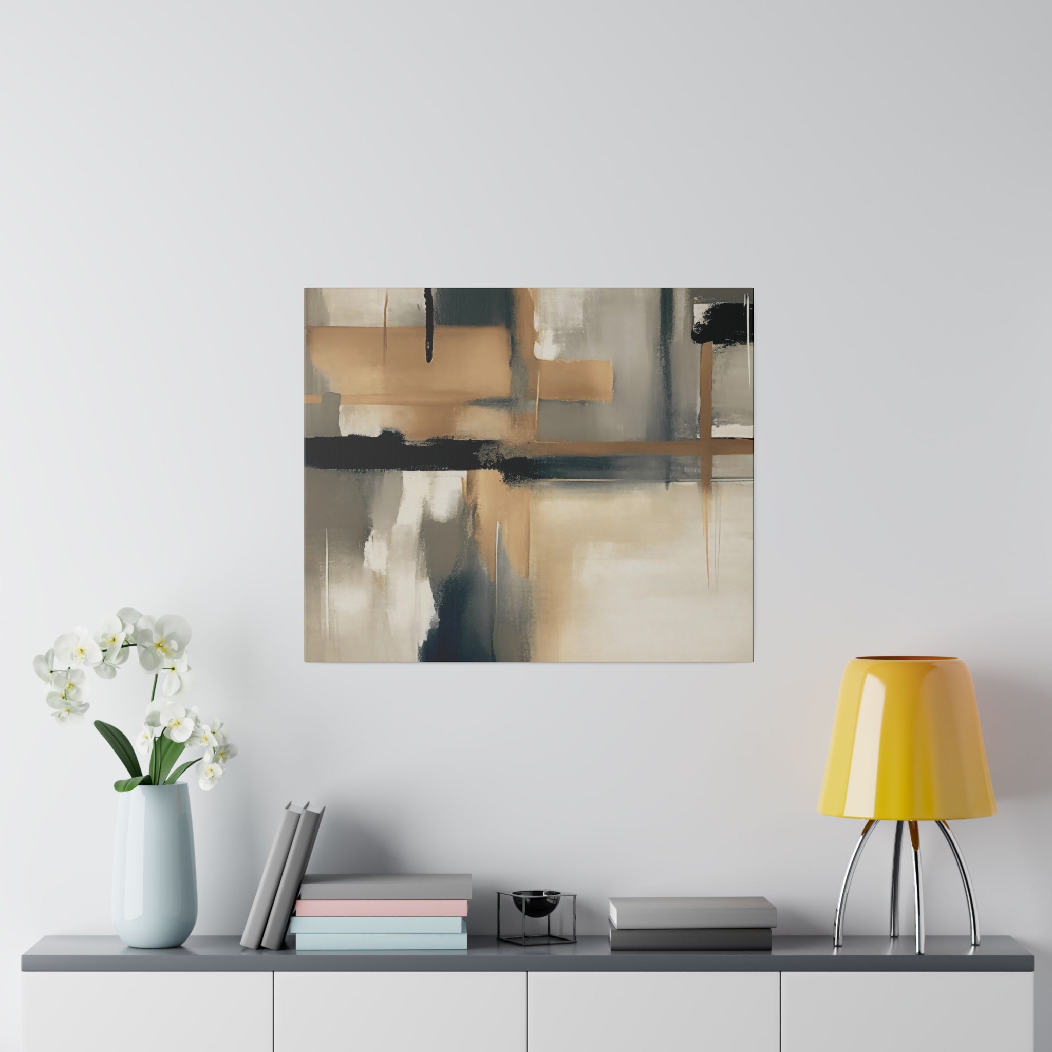Canvas Wall Art | Earthy Beige Black Taupe Wall Artwork