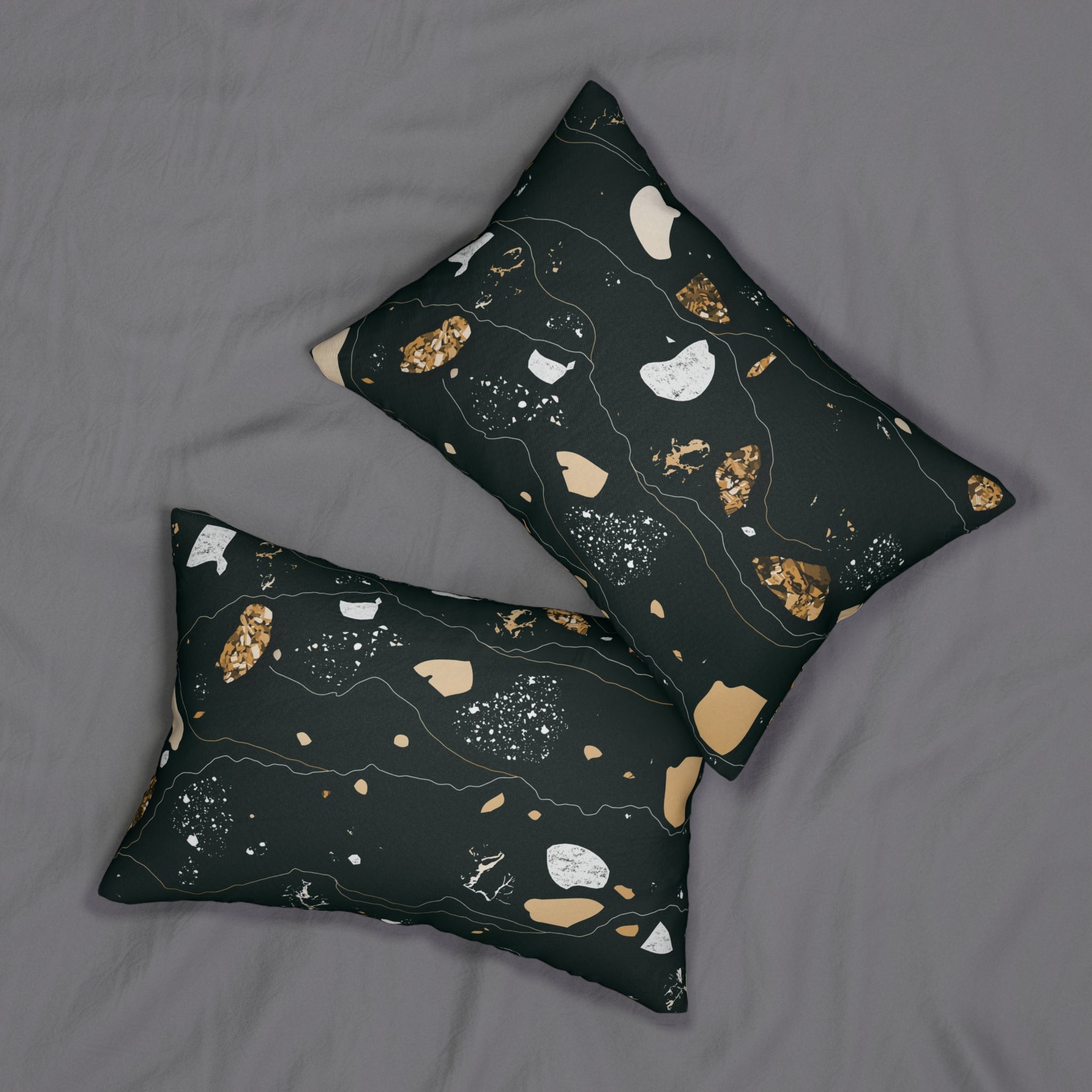 Abstract Lumbar Pillow | Black Beige