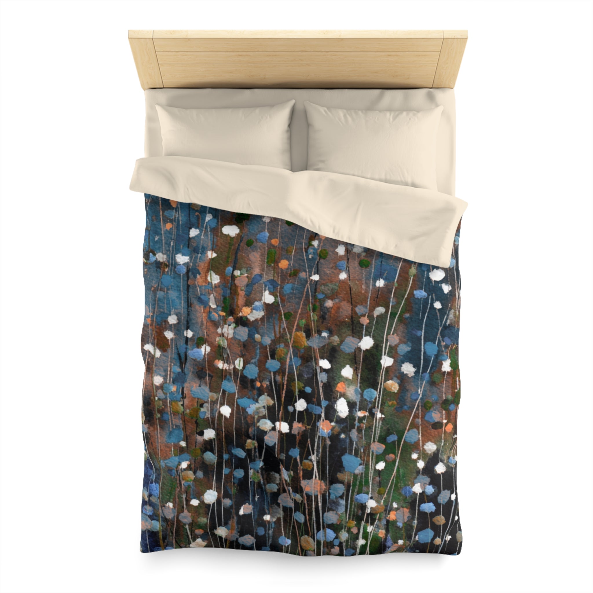 Floral Duvet, Pillow Cover | Grey Blue Bedroom Decor