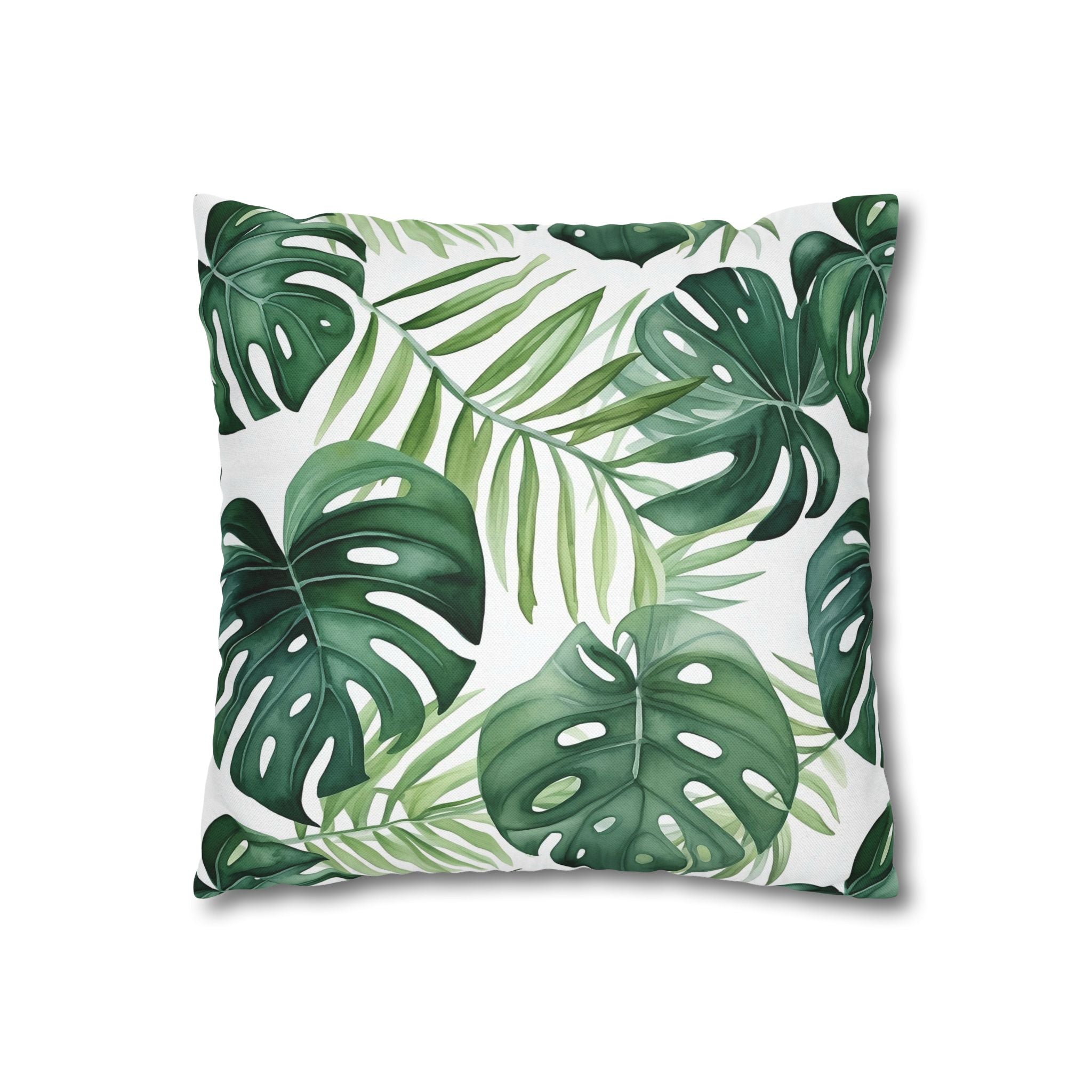 Green Monsteral Jungle Pillow Cover | Floral Pillowcase