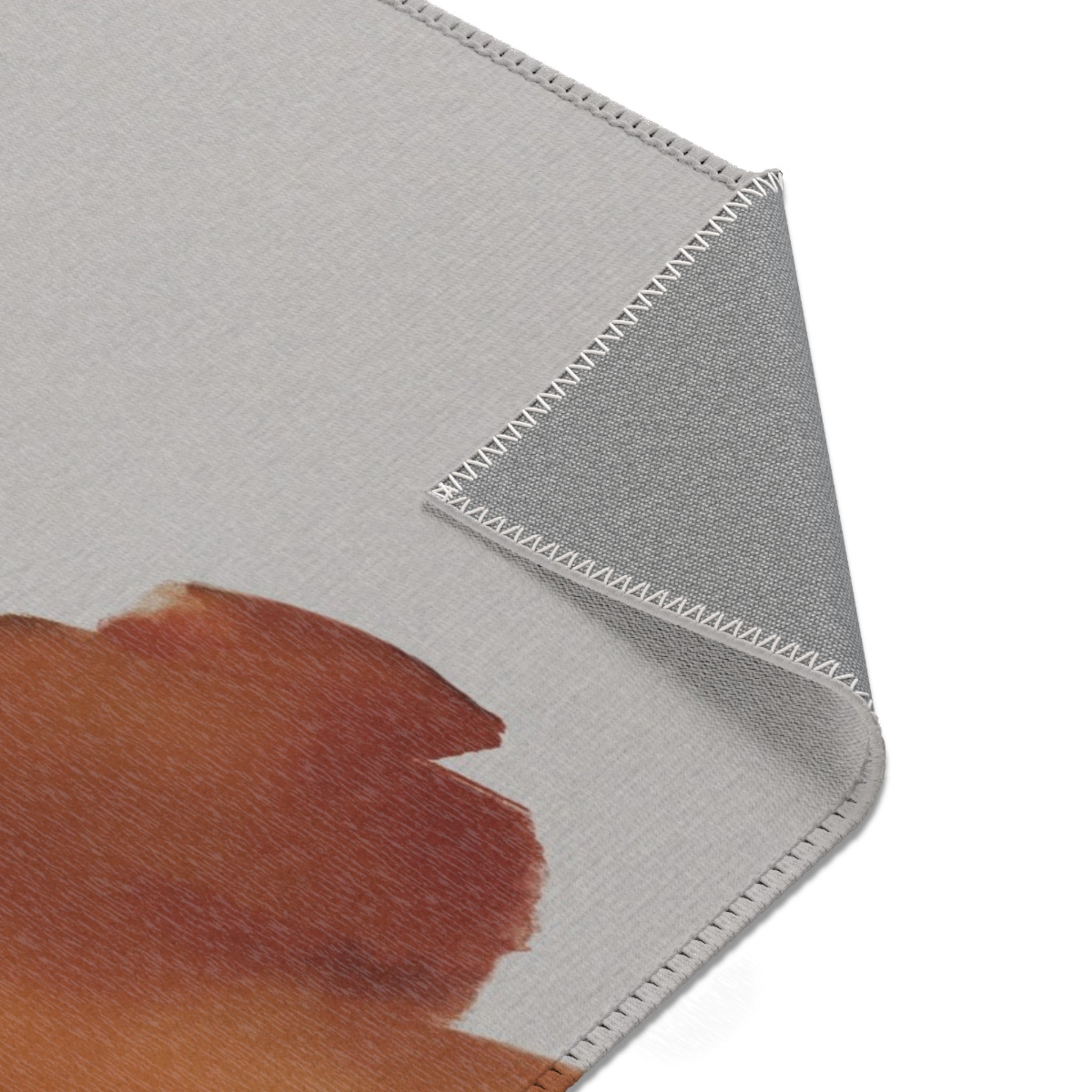 Abstract Area Rug | Modern Grey Rust, Navy Blue