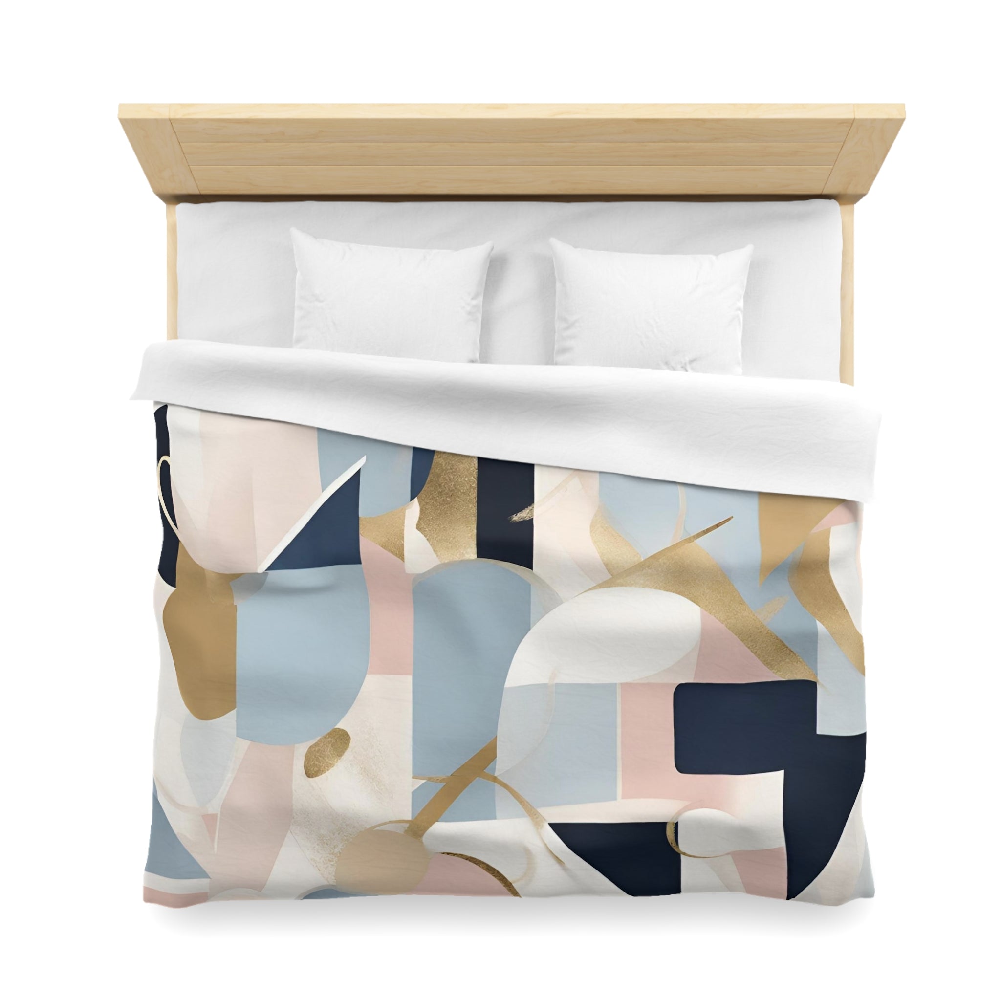 Abstract Duvet, Pillow Cover Set | Blue, Blush Pink Bedroom Set