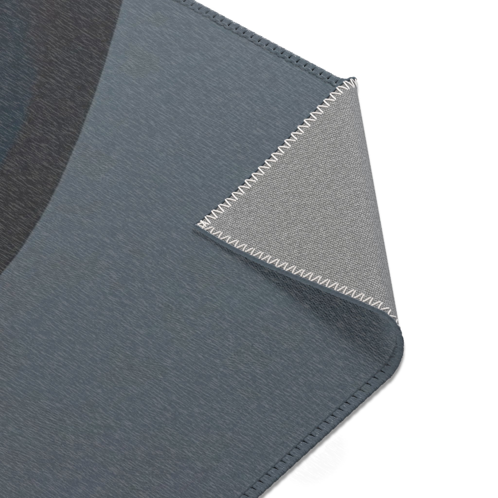 Abstract Area Rug | Blue Grey Landscape Ombre