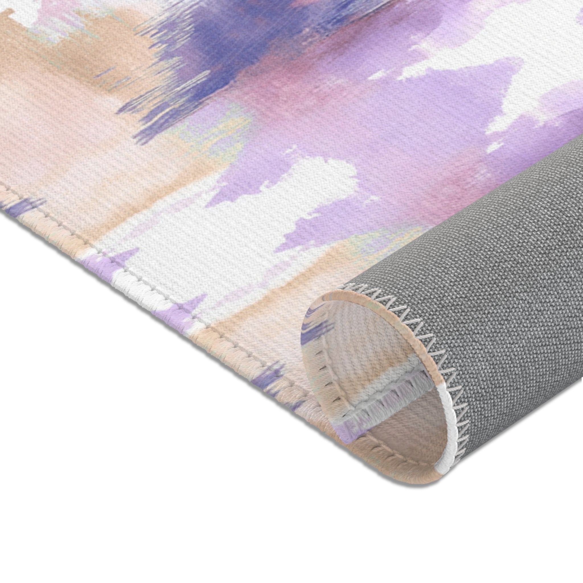 Abstract Large Area Rug | Modern Purple Blue Beige Watercolor Rug