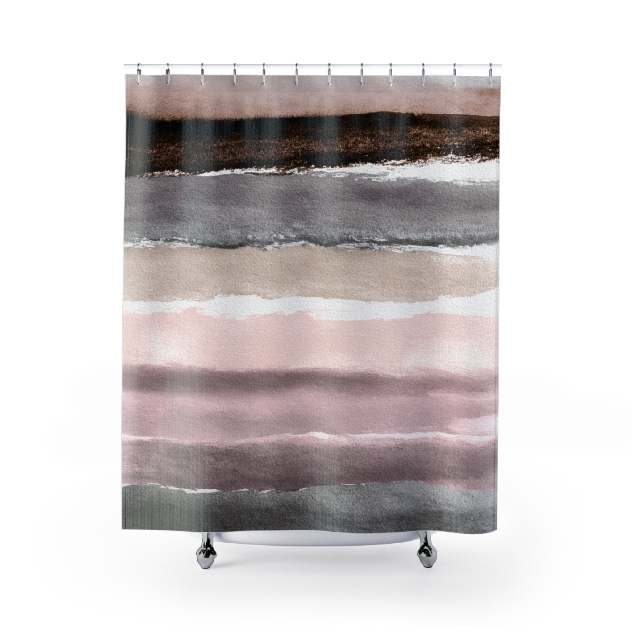 Abstract Watercolor Shower Curtain | Mauve Bathroom Decor