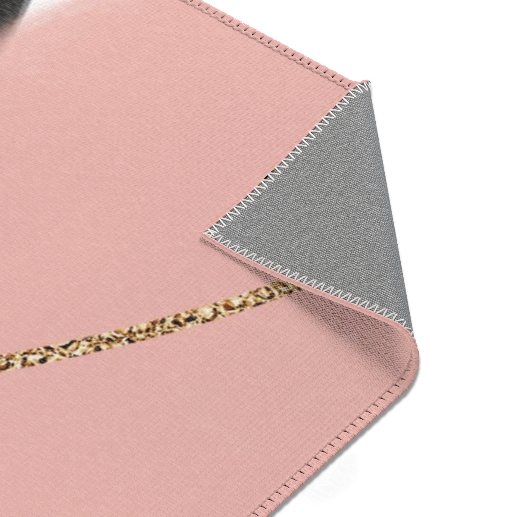 Abstract Boho Area Rug | Black White, Black Blush Pink Watercolor