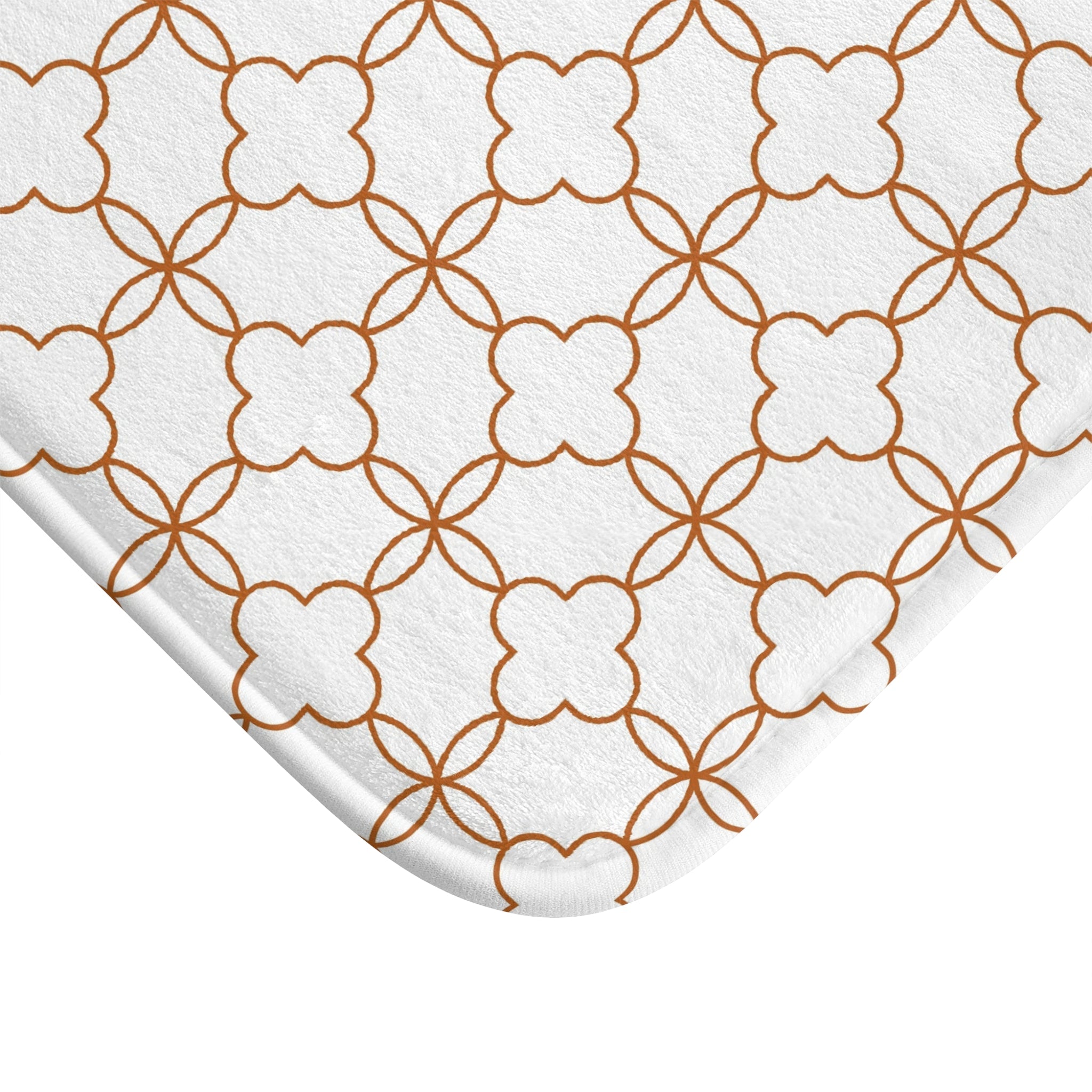 Bath, Kitchen Mat | Art Deco Geometric Beige White