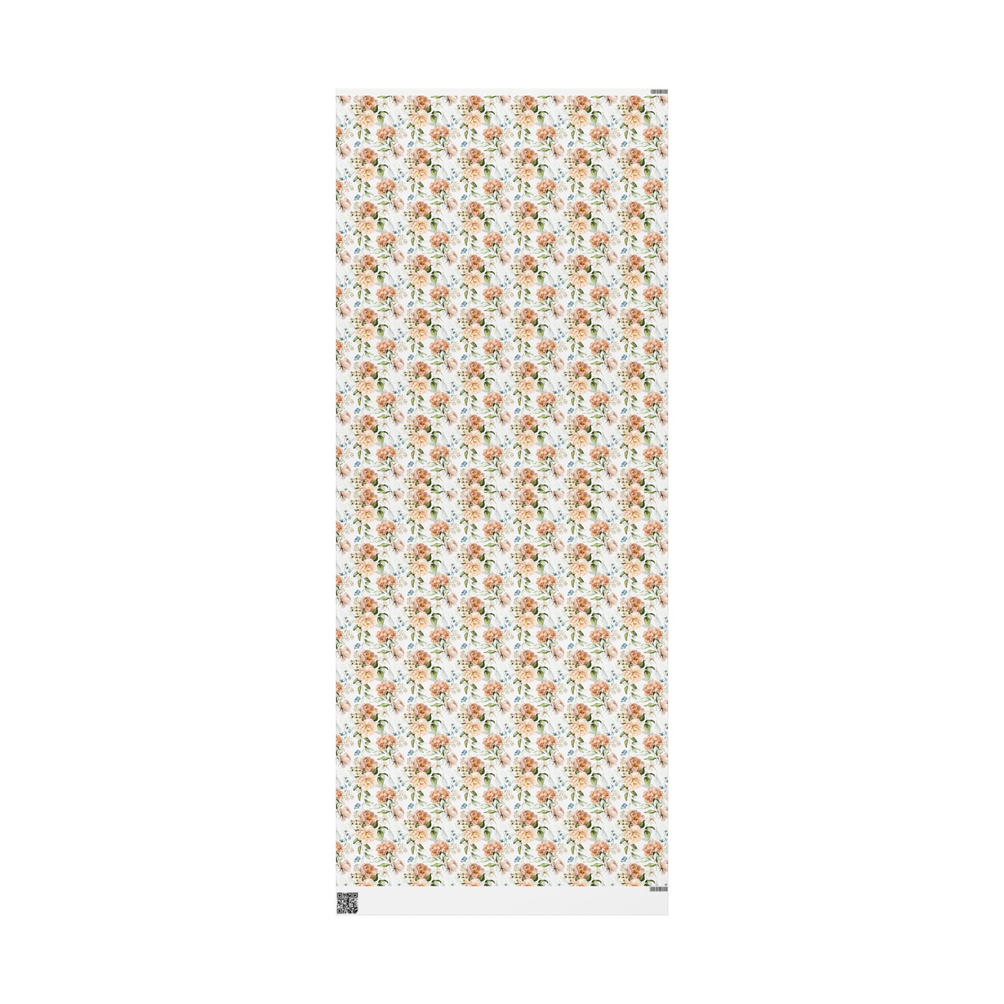 Floral Wrapping Paper, Blush Pink Botanical Gift Wrapping for the Holidays, Birthdays