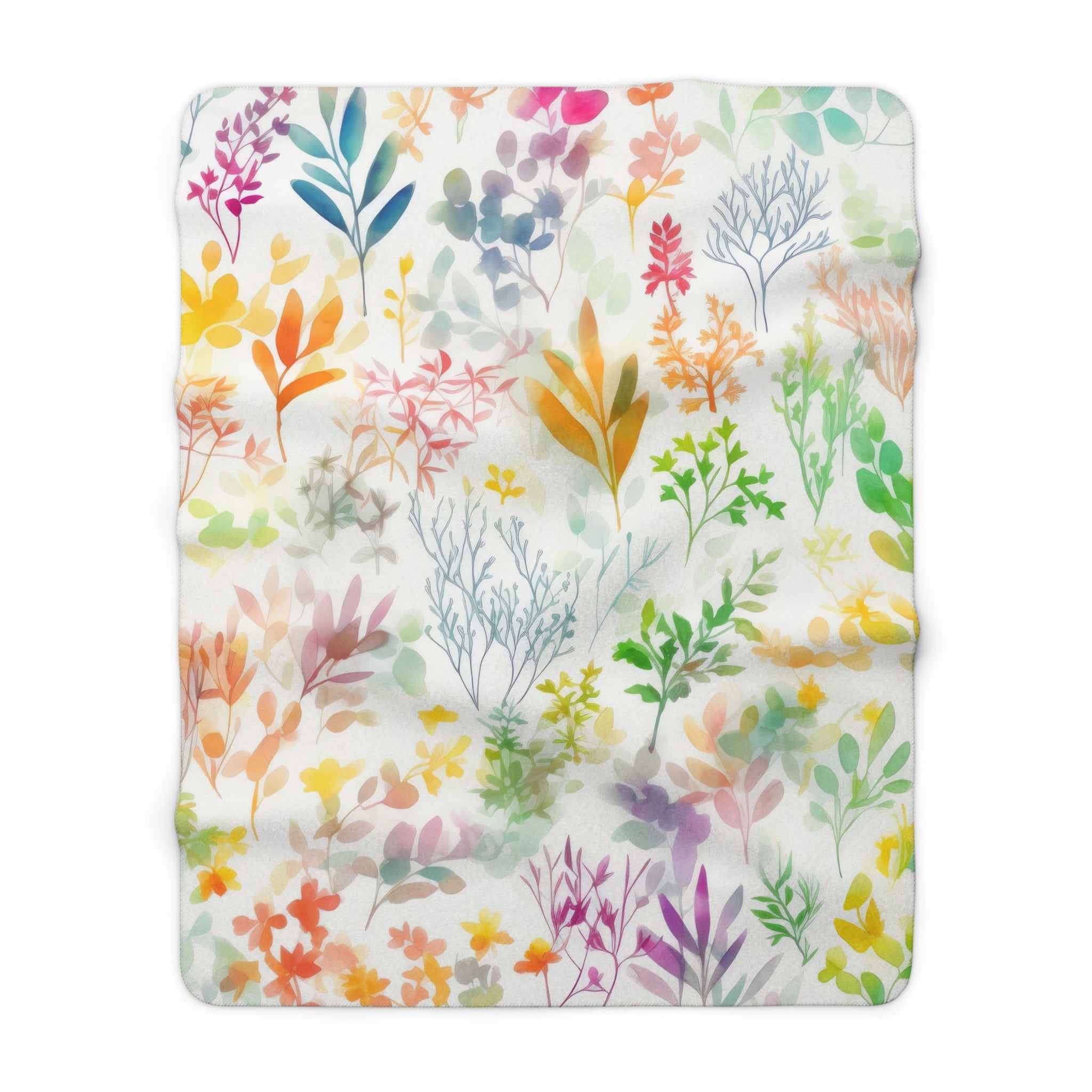 Colorful Floral Throw Blanket | Wildfloral Leaves