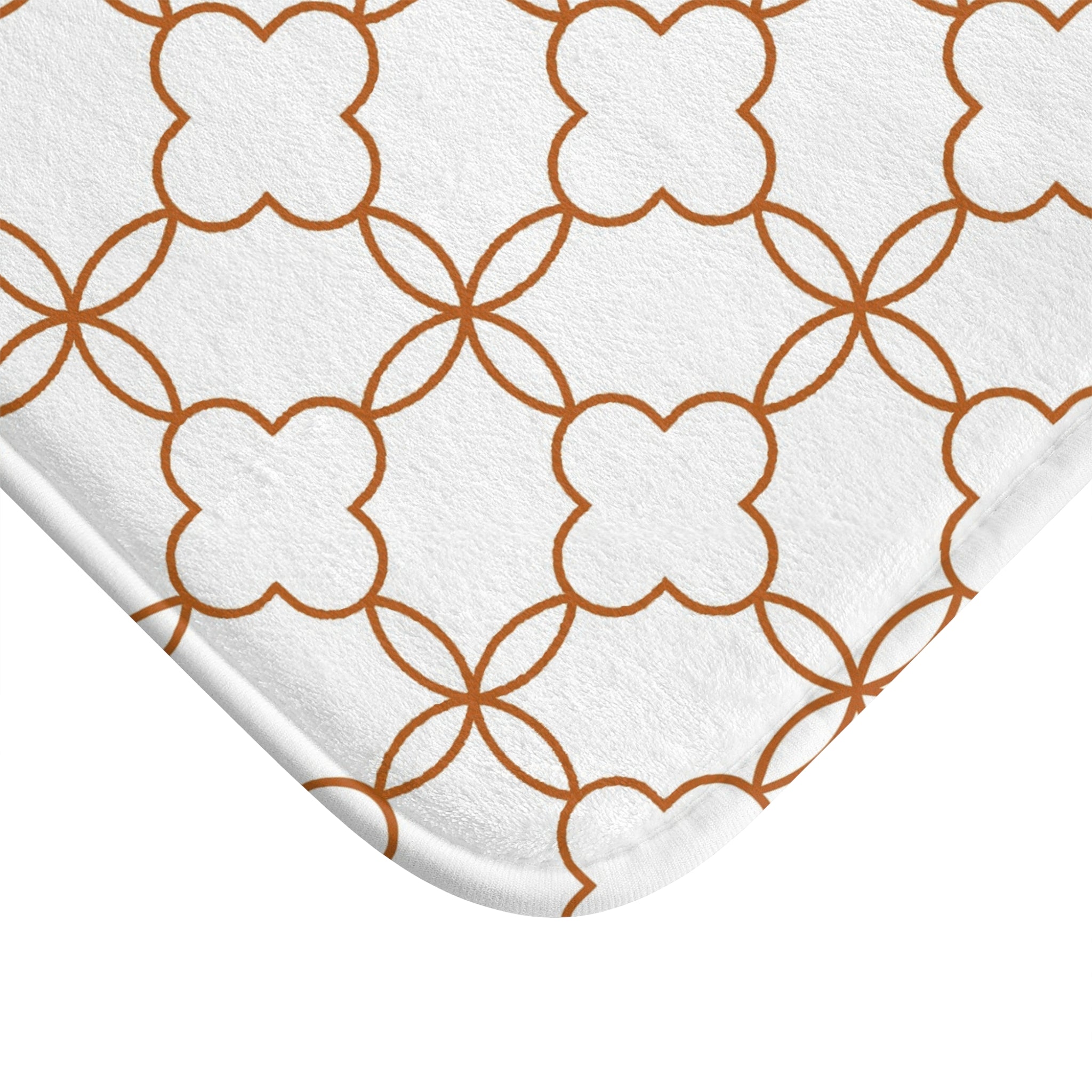 Bath, Kitchen Mat | Art Deco Geometric Beige White