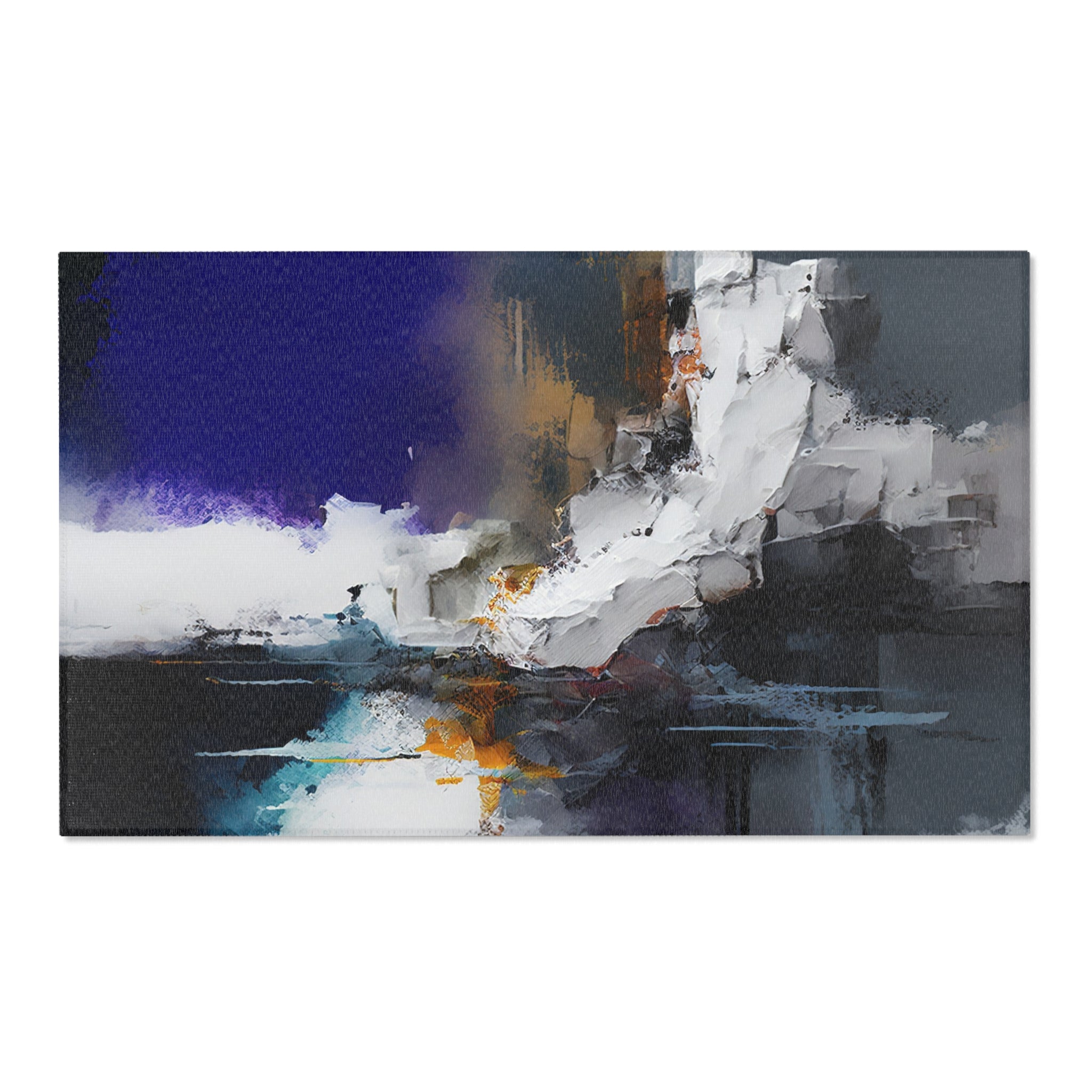 Abstract Large Area Rug | Navy White Grey