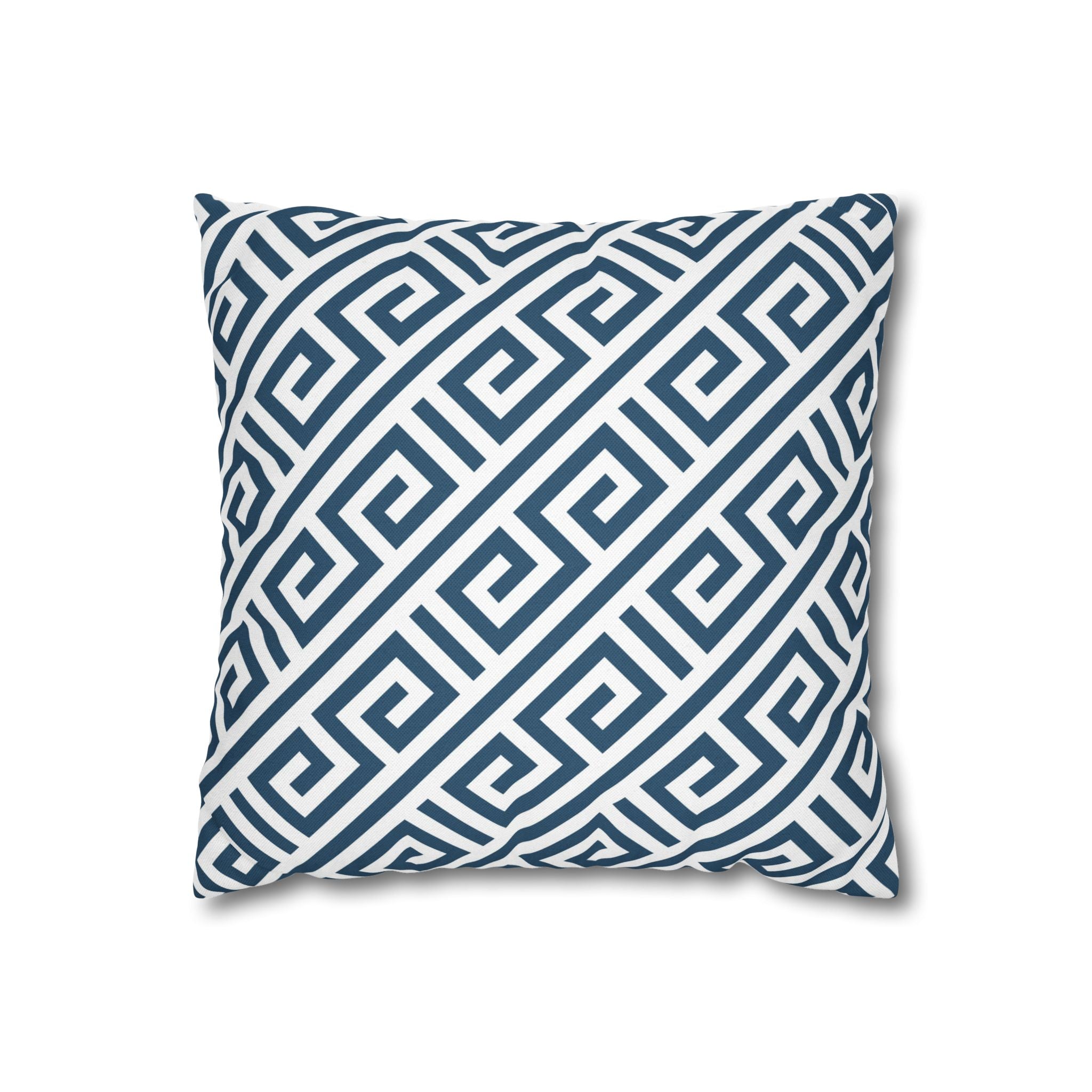 Geometric Pillow Cover | Japanese Navy Blue White Pillowcase