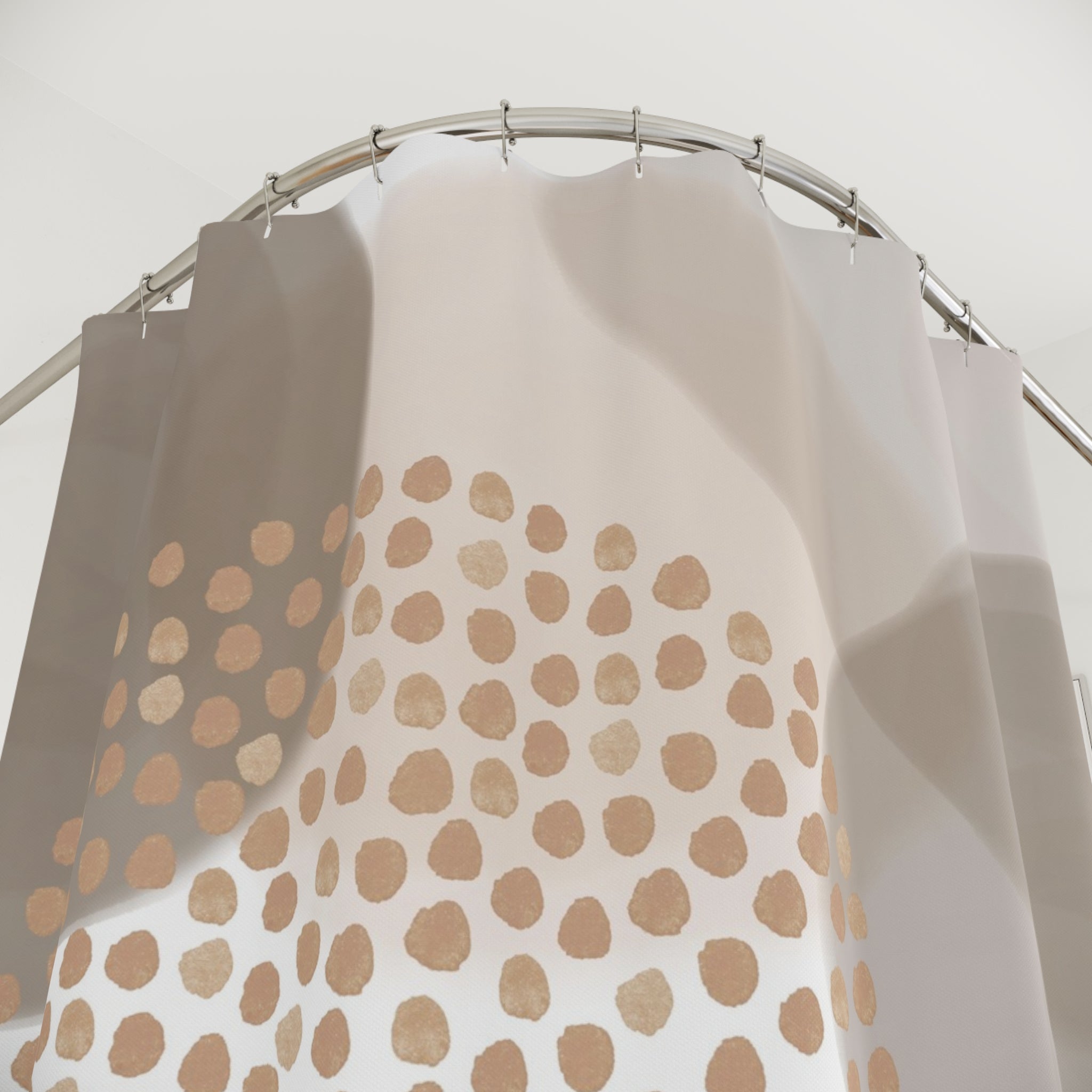 Boho Shower Curtain | Mid Century Beige Blush Fabric Curtain